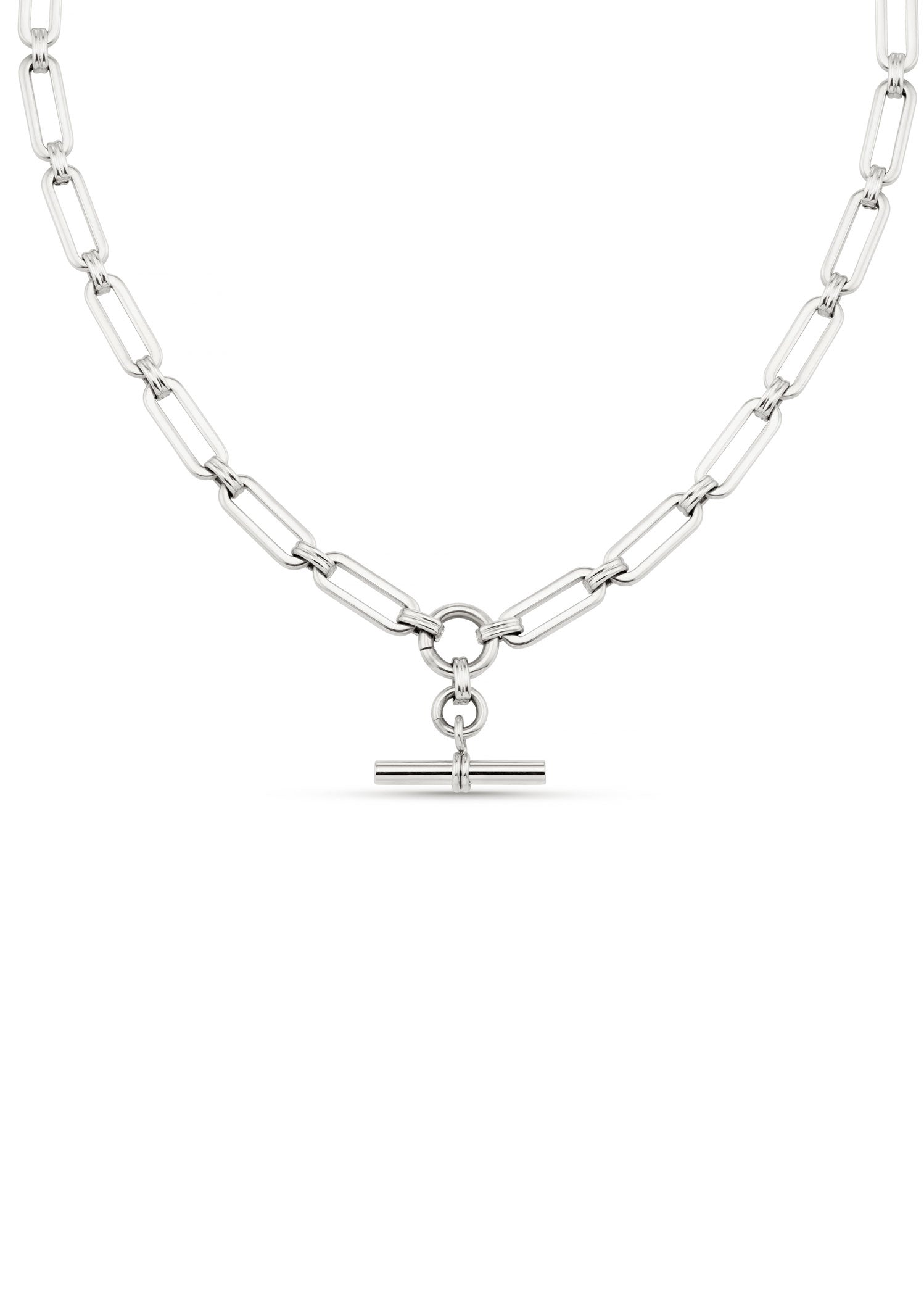 Orelia LUXE Linear Link T-Bar Necklace - Silver