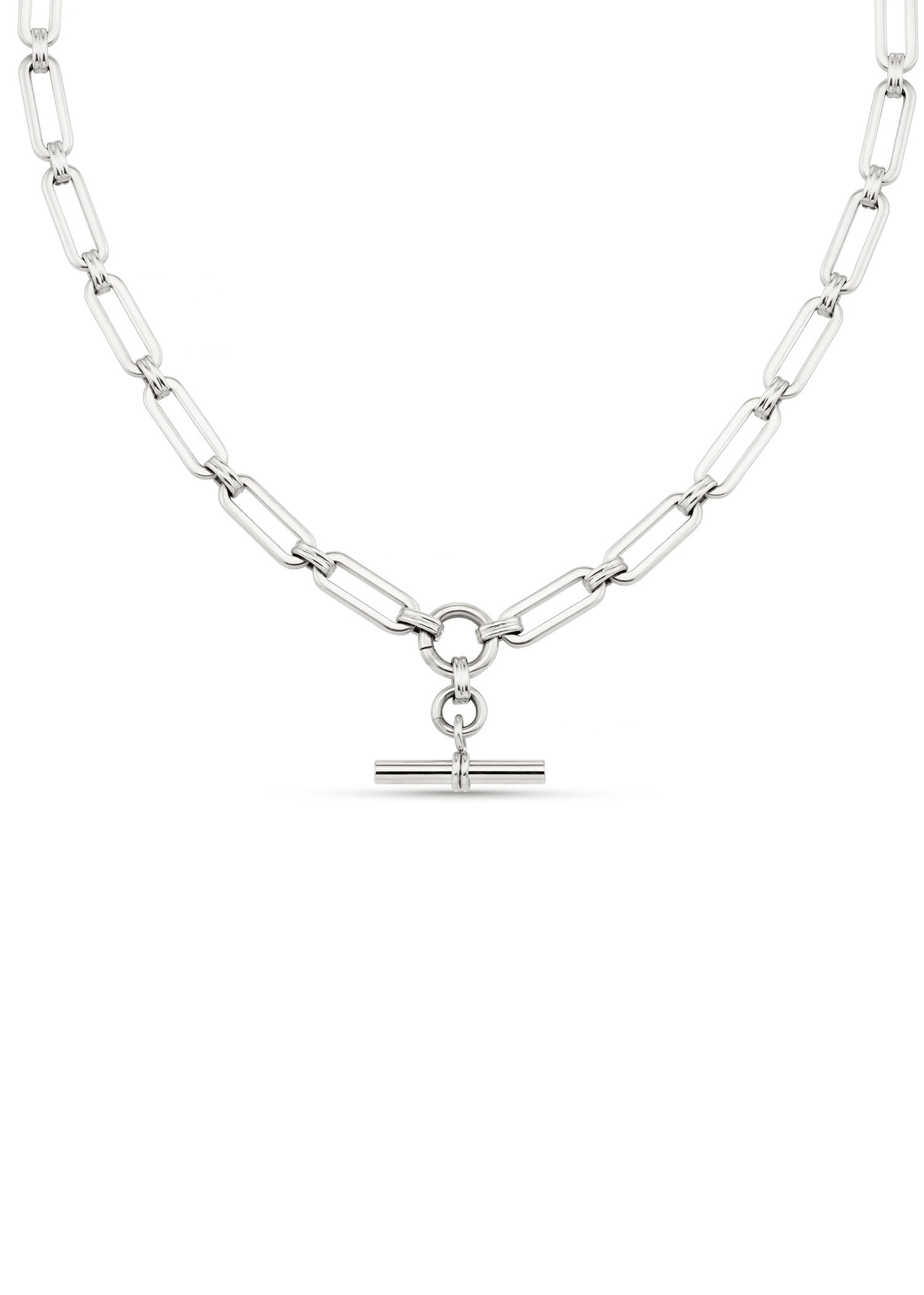 Orelia LUXE Linear Link T-Bar Necklace - Silver