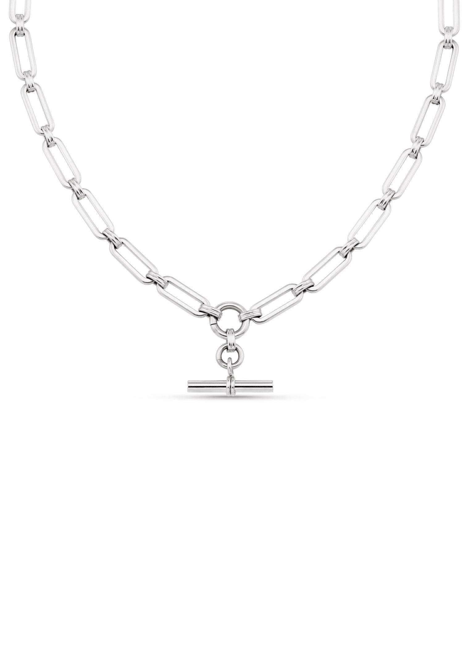Orelia LUXE Linear Link T-Bar Necklace - Silver