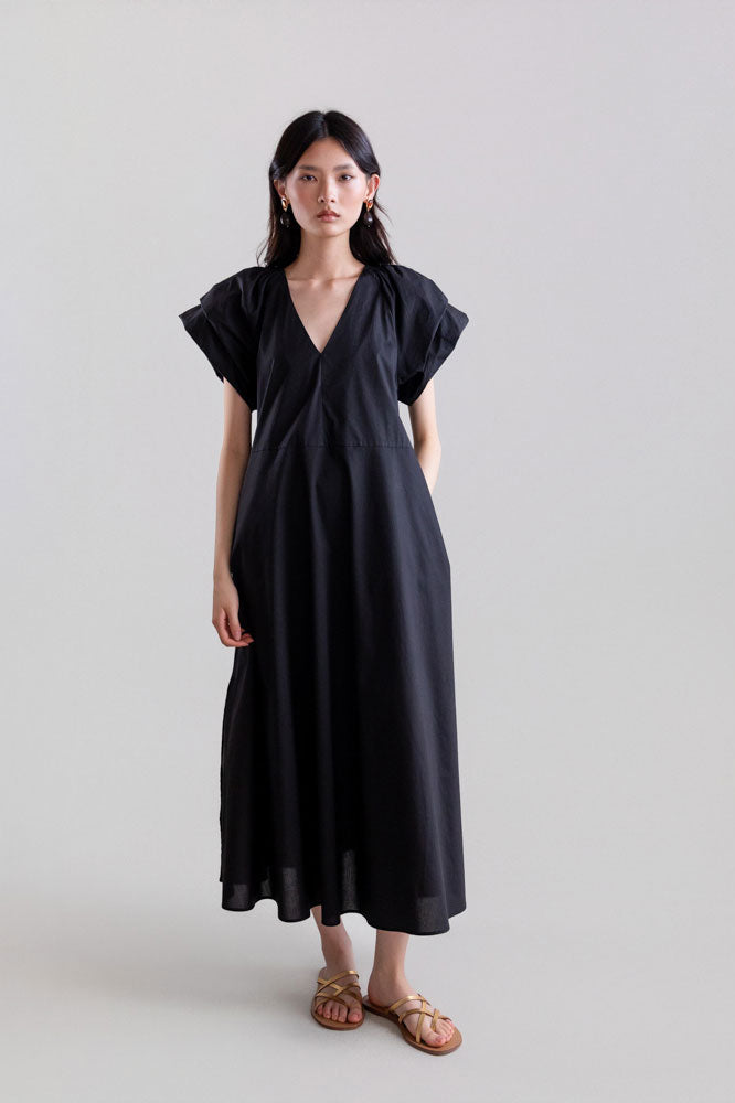 Psophía Cotton Poplin Dress - Black