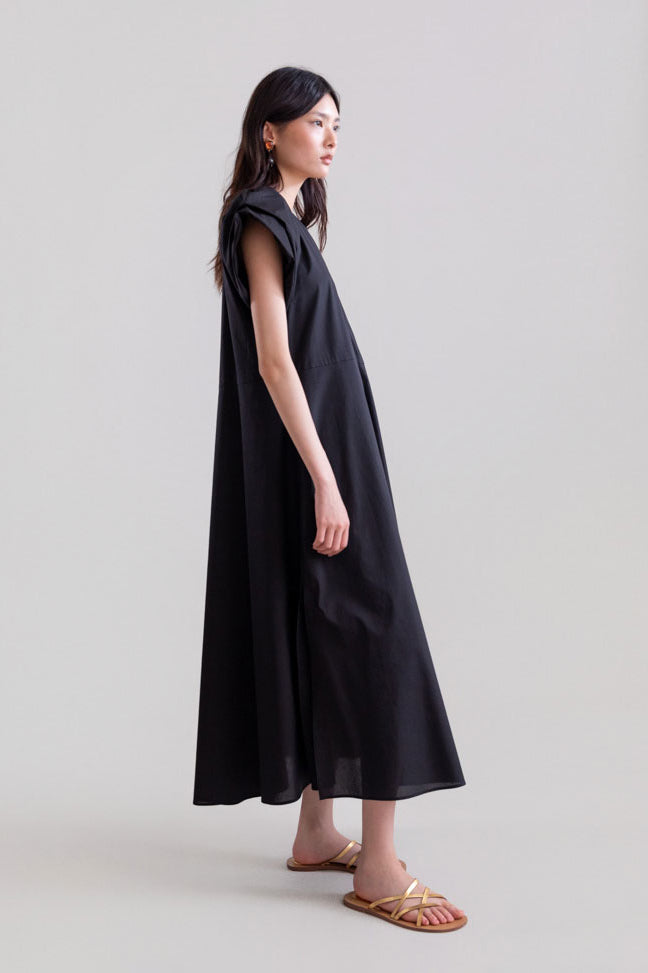 Psophía Cotton Poplin Dress - Black
