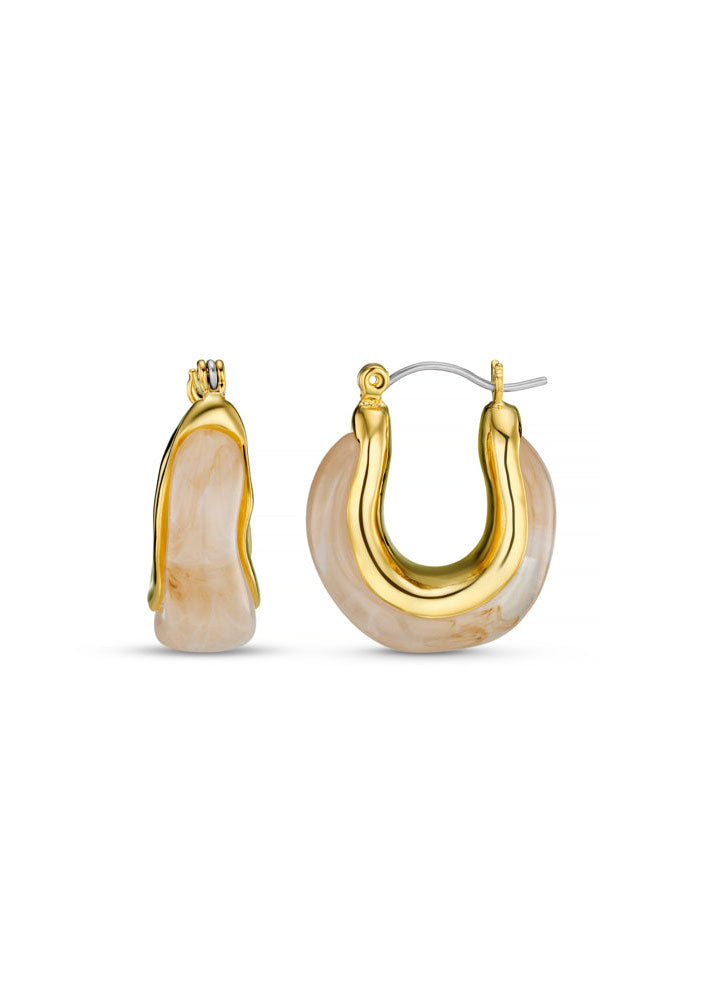 Orelia Marble Resin Hoop Earrings