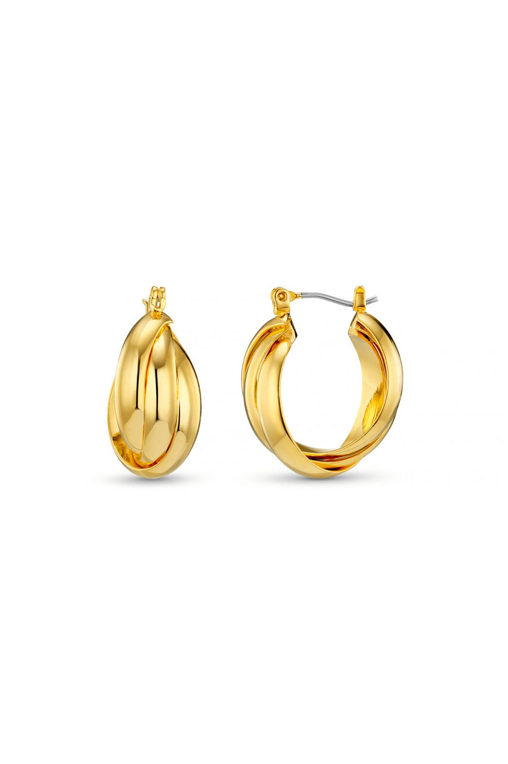 Orelia Small Interlocking Hoop Earrings