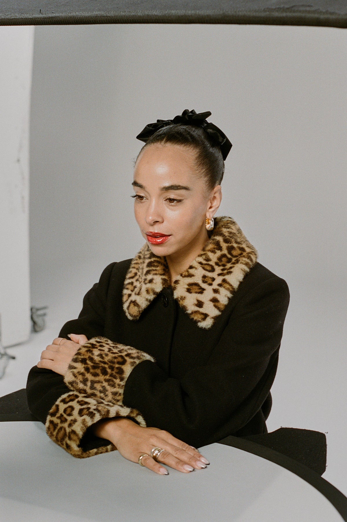 Rixo Aldith Wool Jacket - Marla Leopard Black