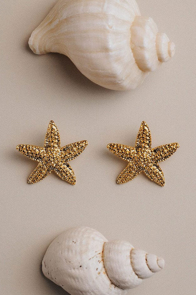 Orelia Textured Starfish Stud Earrings