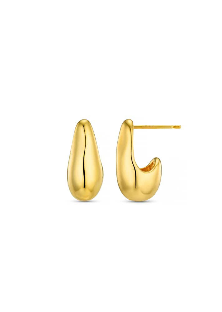 Orelia Organic Teardrop Stud Earrings - Gold