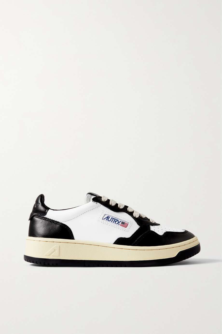 Autry - Medalist Low Leather - Black and White
