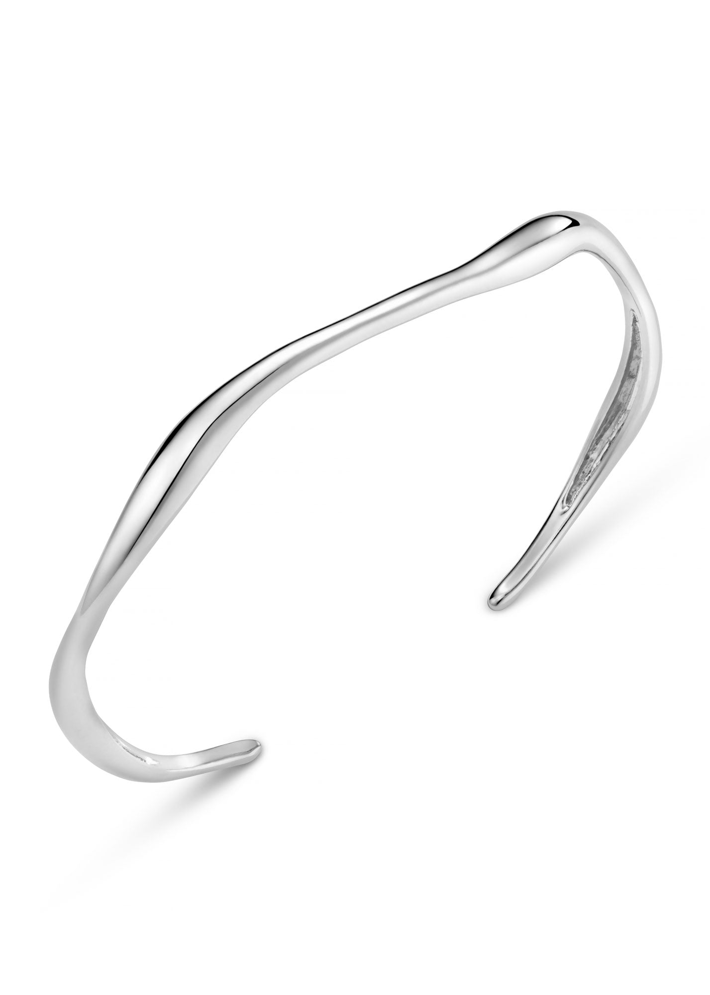 Orelia Fine Wave Bangle - Silver