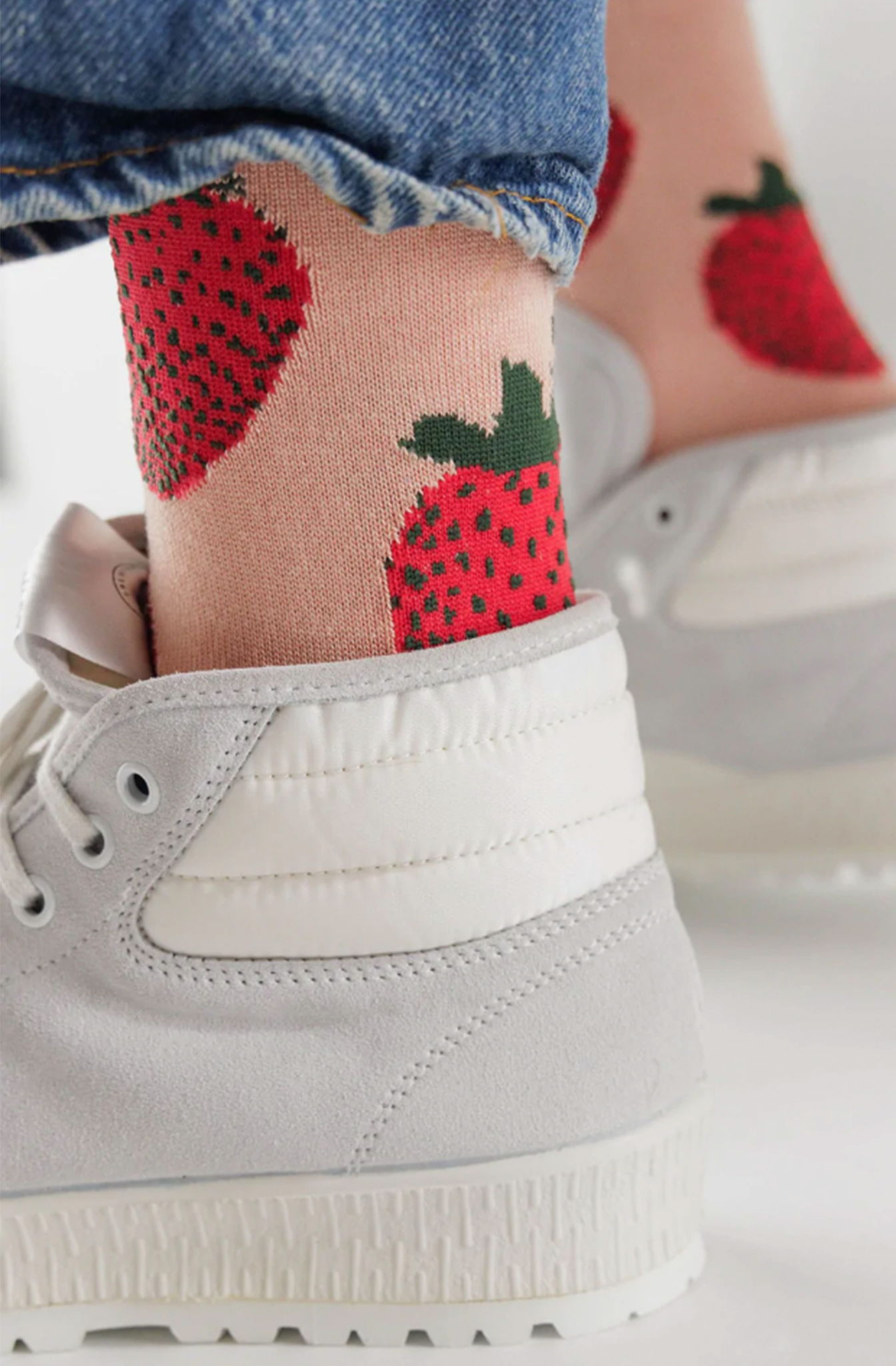 BAGGU - Crew Sock Strawberry - KitiCymru