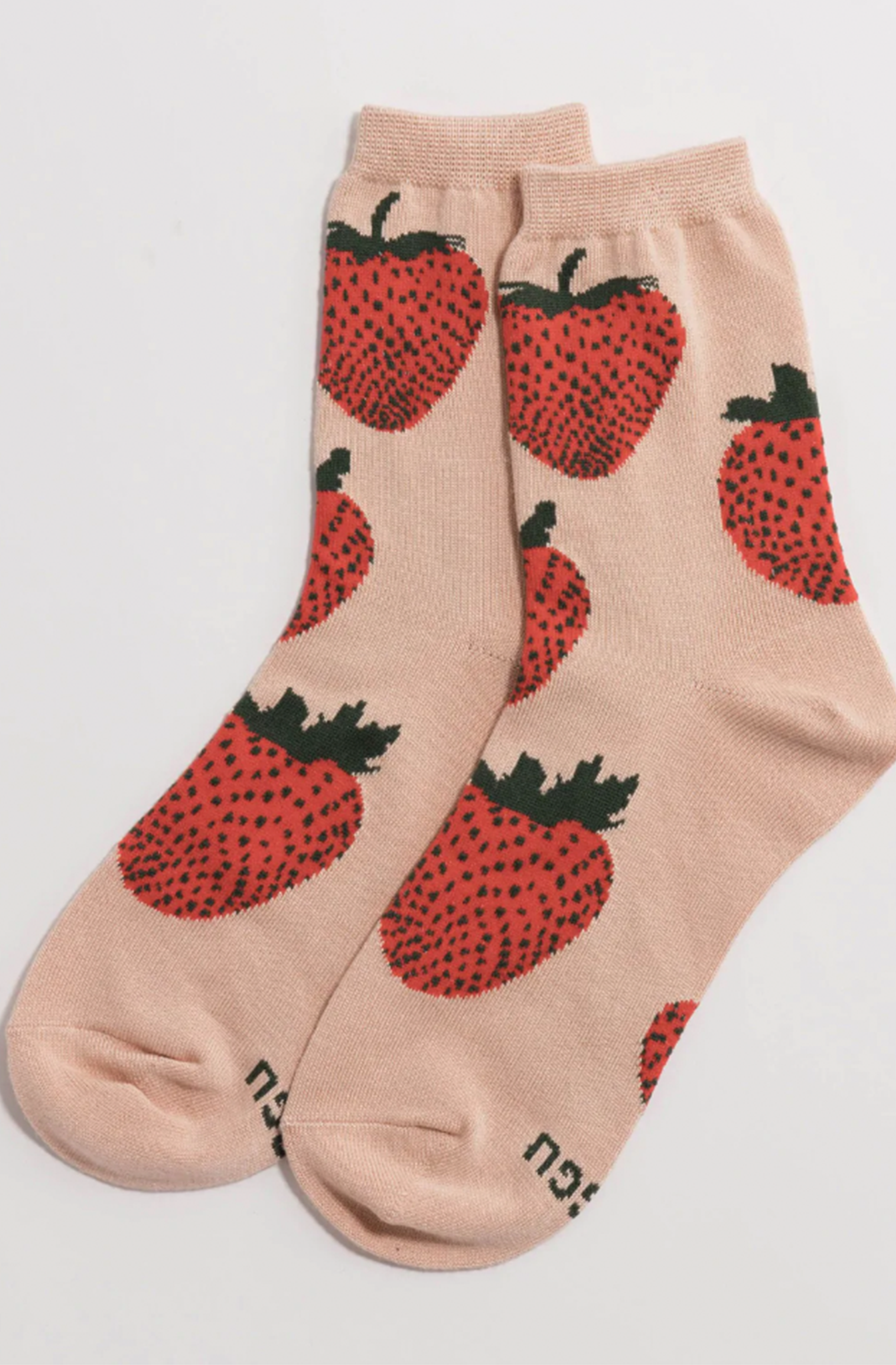 BAGGU - Crew Sock Strawberry - KitiCymru