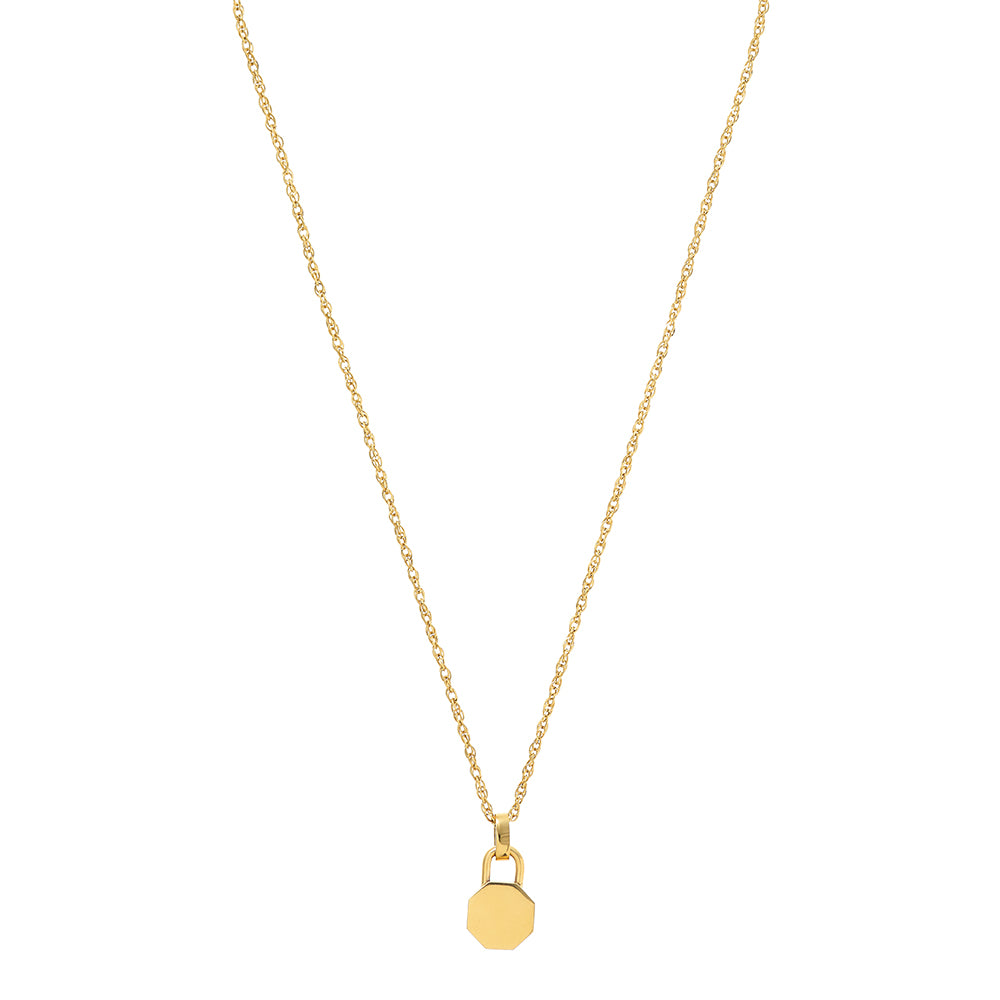 Orelia - Luxe faceted Hexagon Charm Necklace - Gold