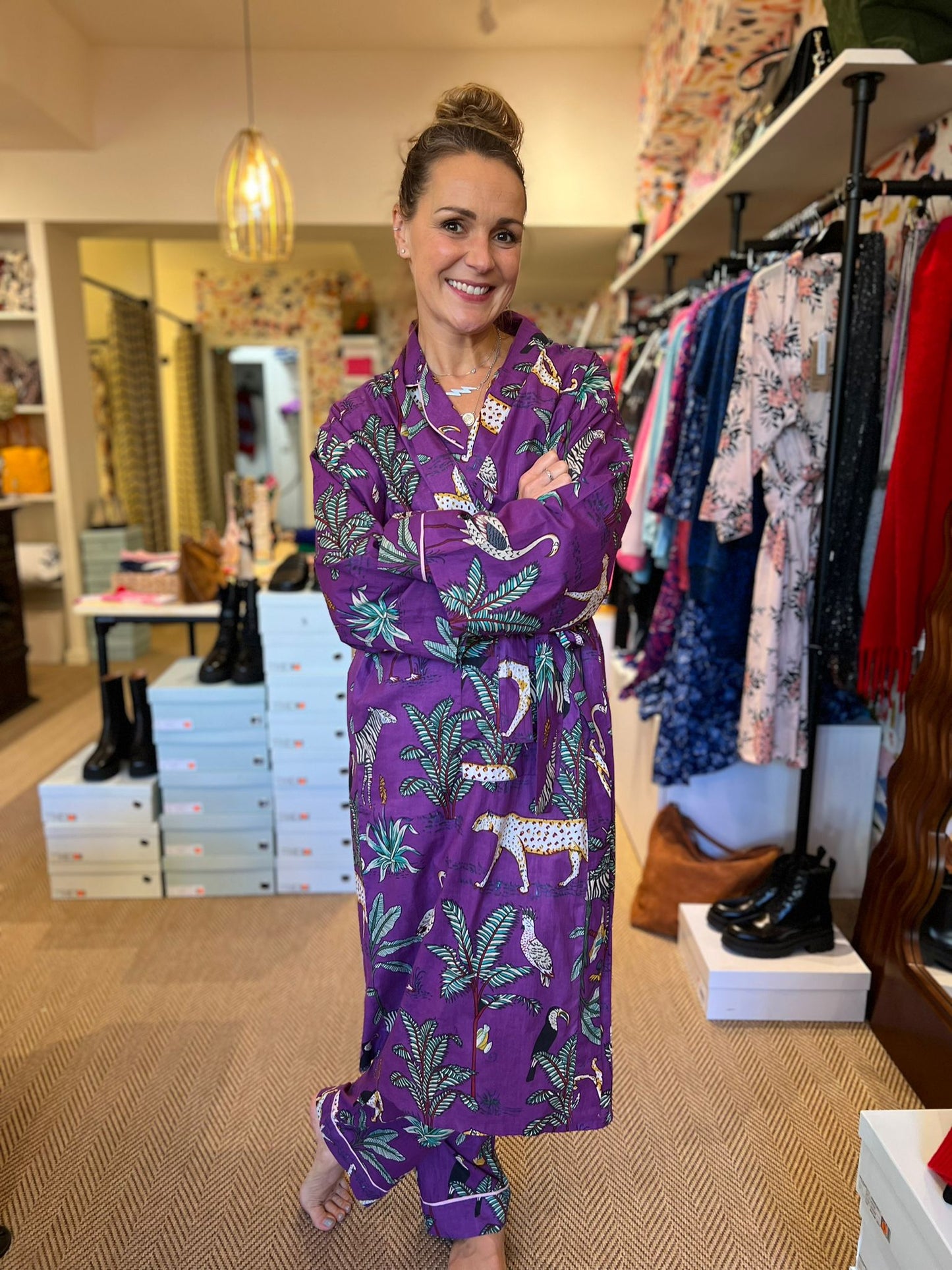 Lisa Taylor - Kimono - Purple Flamingo