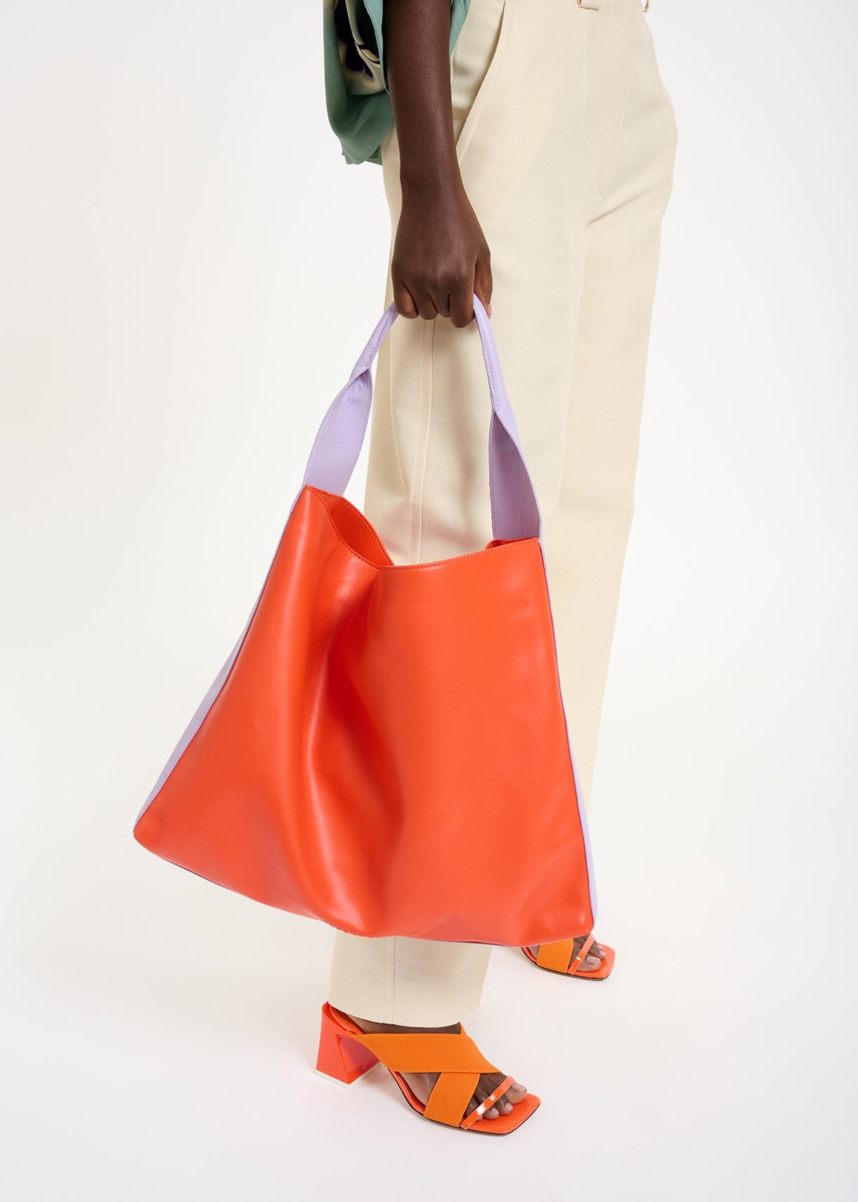 Essentiel Antwerp - Dempsey Large Hobo Bag -Orange and Lilac