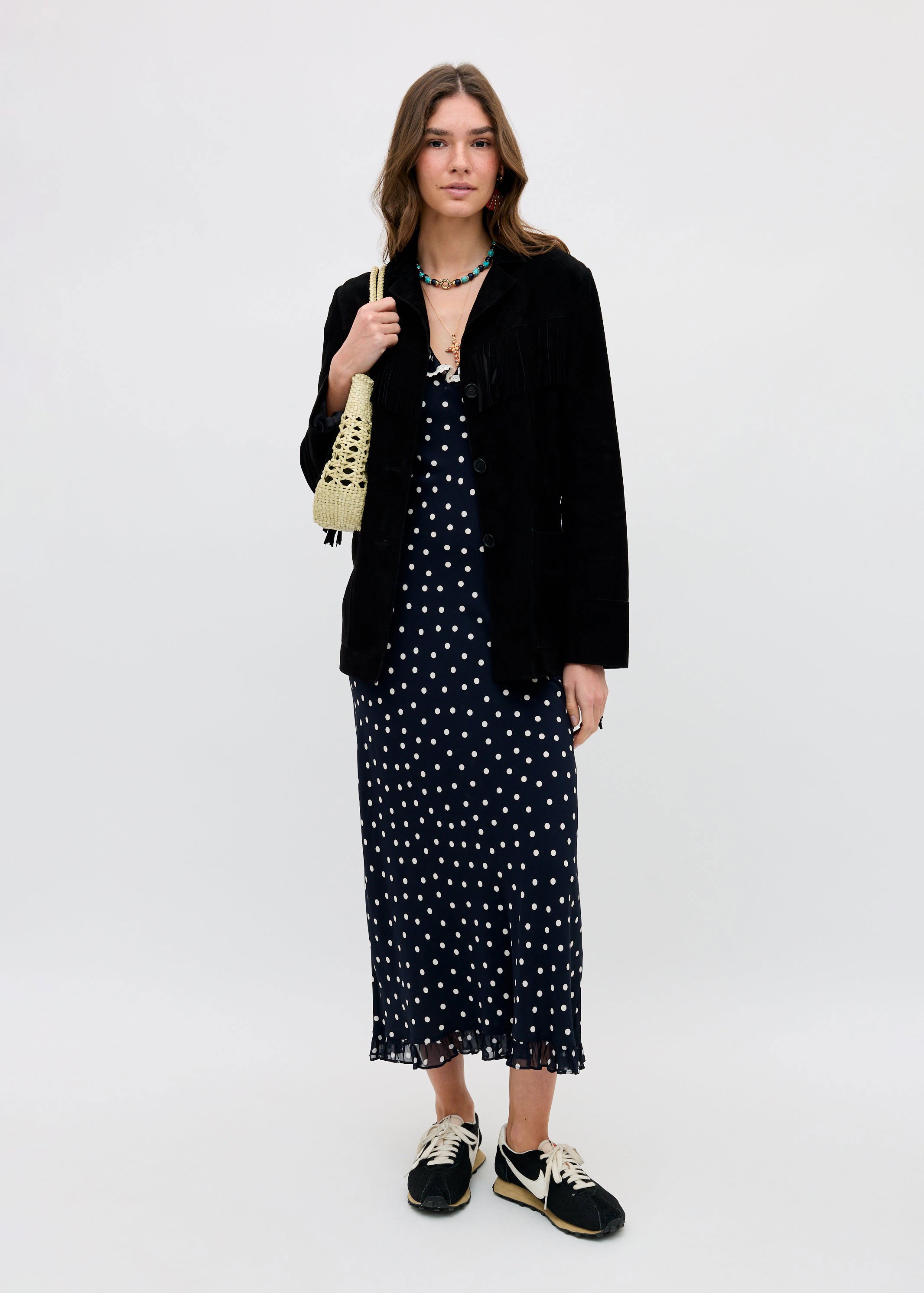 Rixo Bethea Midi Dress - Layla Dot Navy