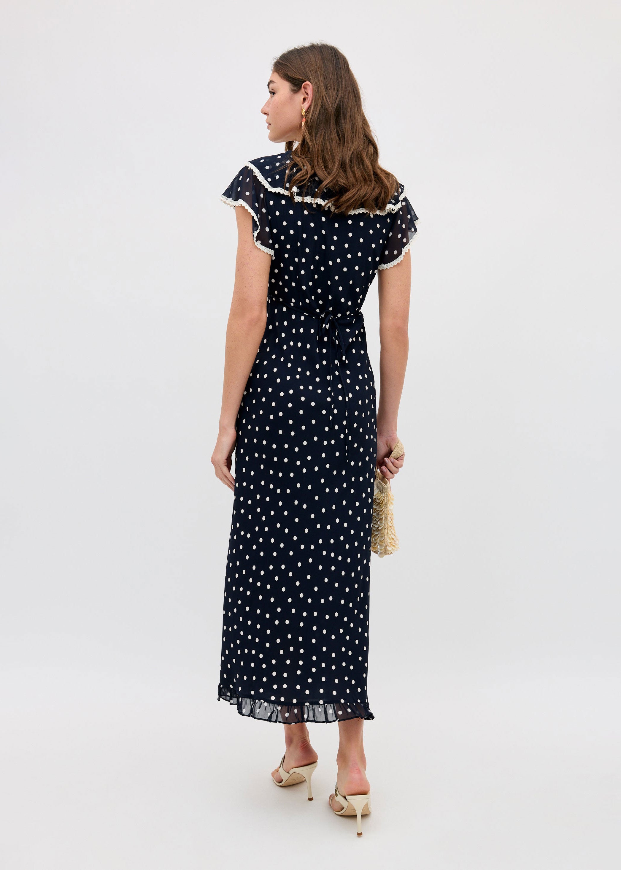 Rixo Bethea Midi Dress - Layla Dot Navy