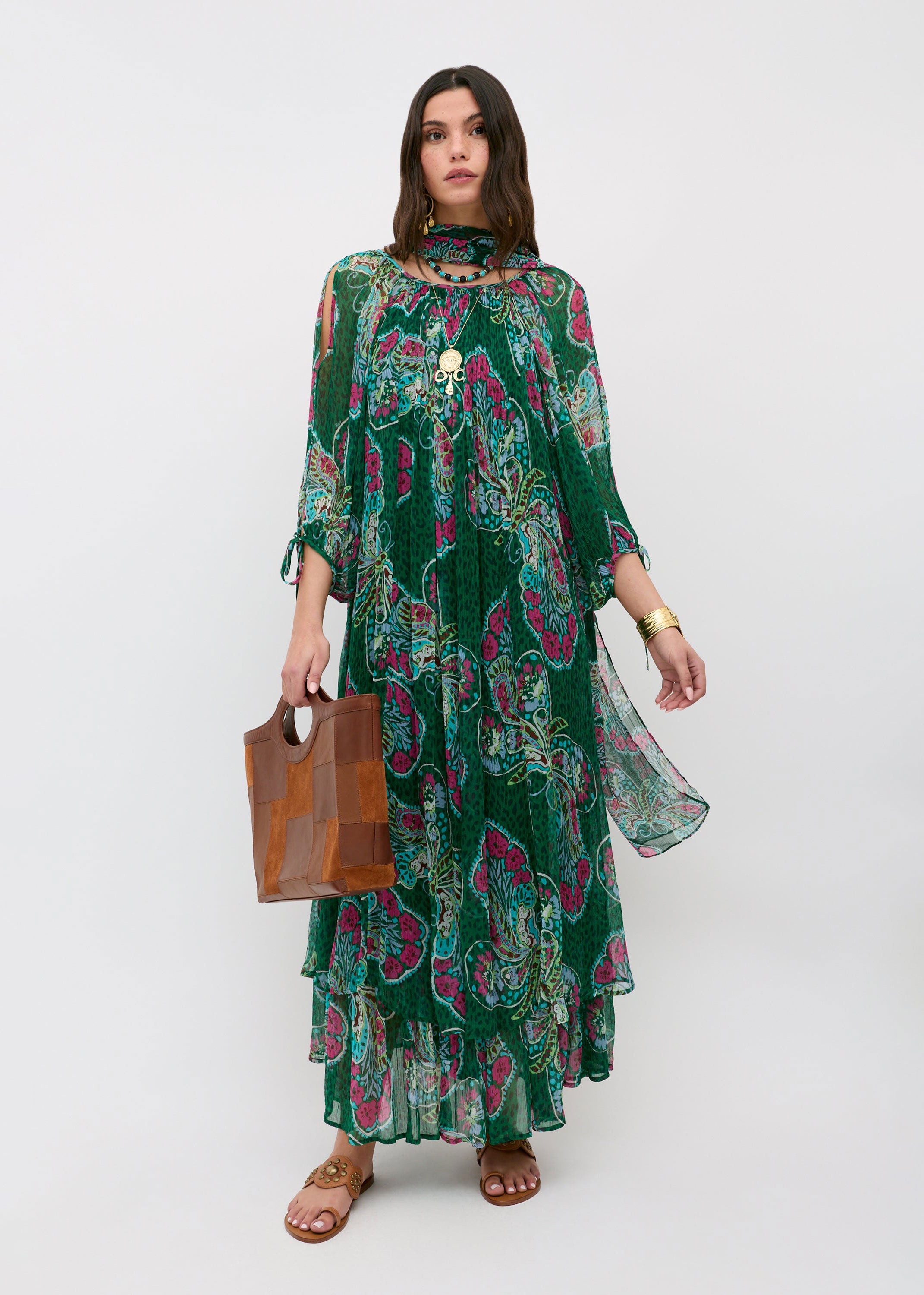 Rixo Hayden Dress - Butterfly Bloom Green