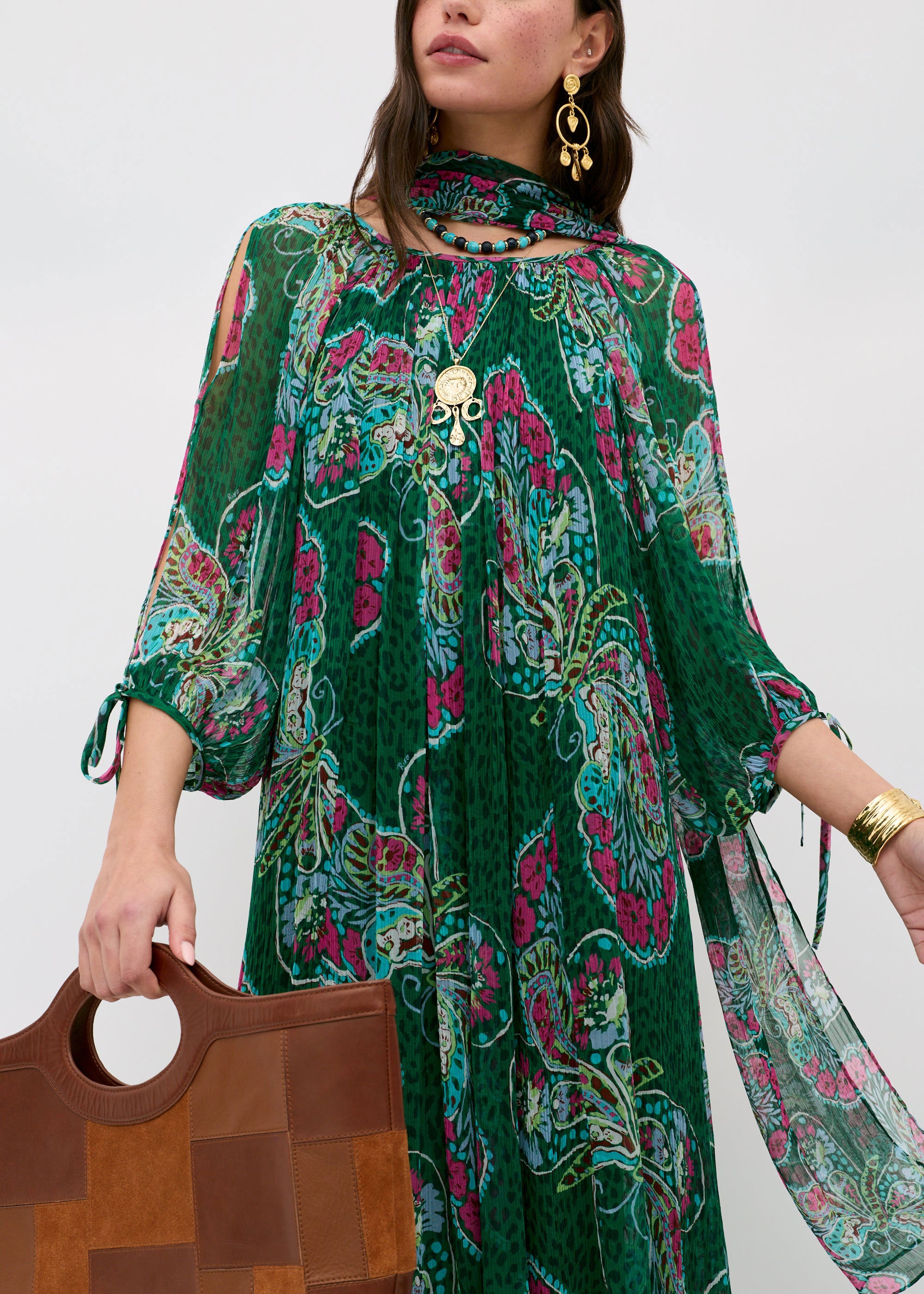 Rixo Hayden Dress - Butterfly Bloom Green