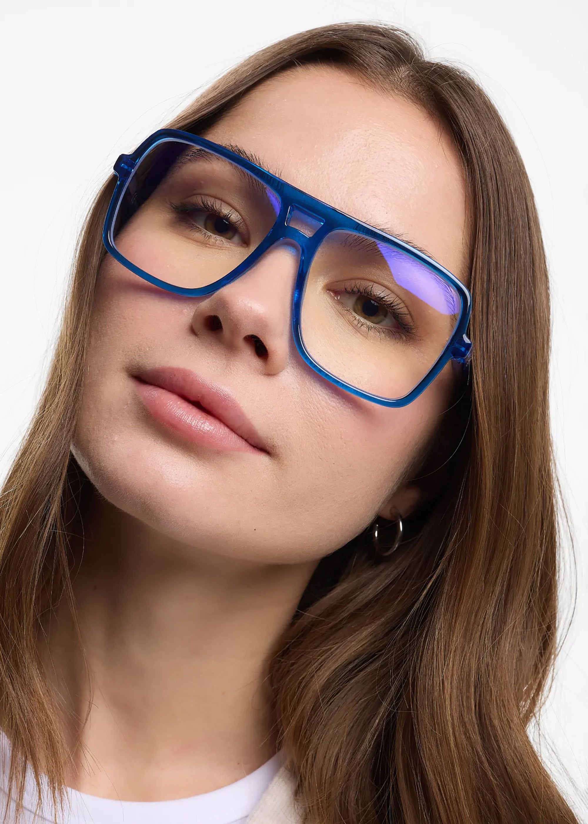 Barner Jake Glossy Blue Light Glasses - Electric Blue
