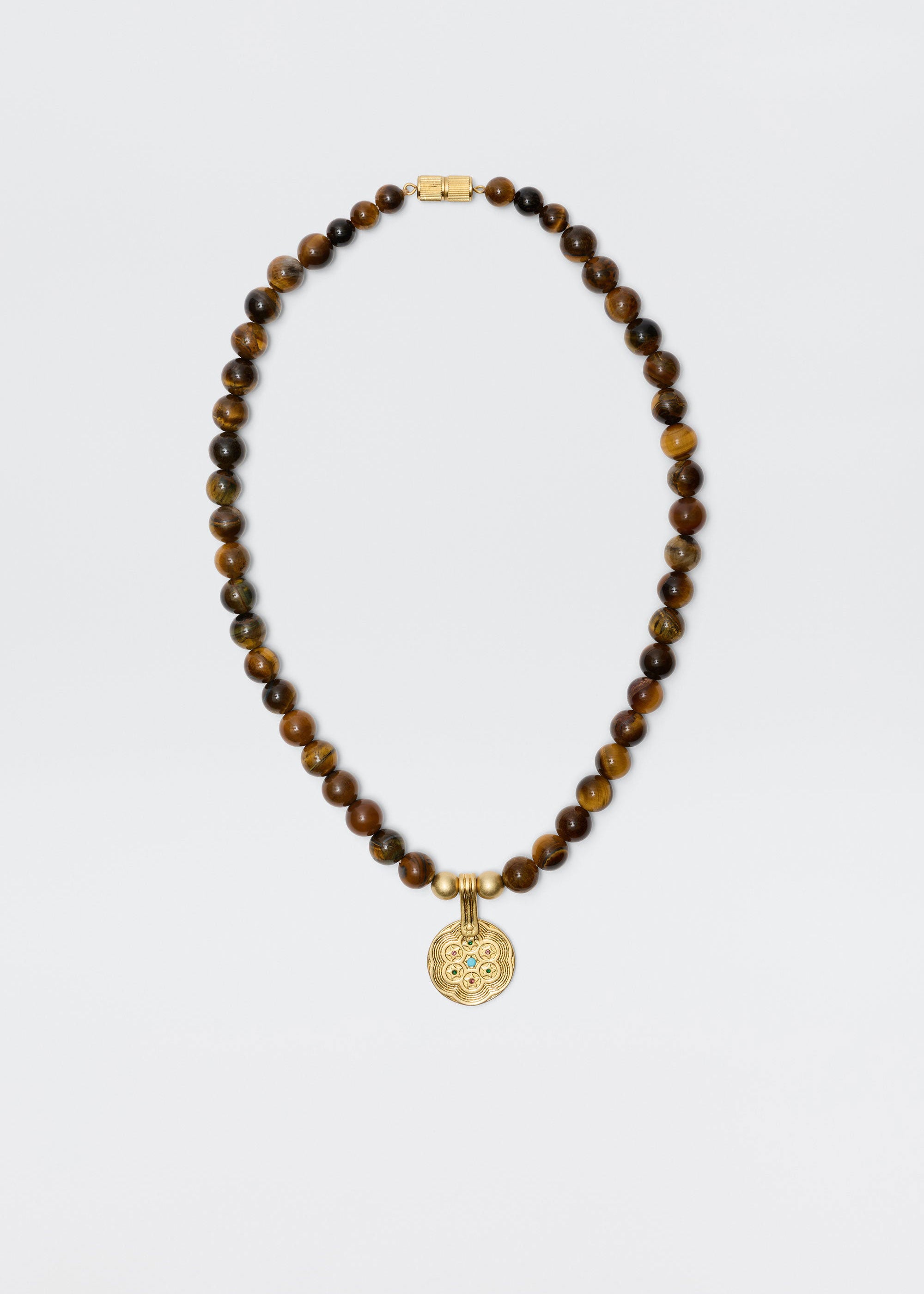 Rixo Ischia Gold-Plated Necklace - Brown