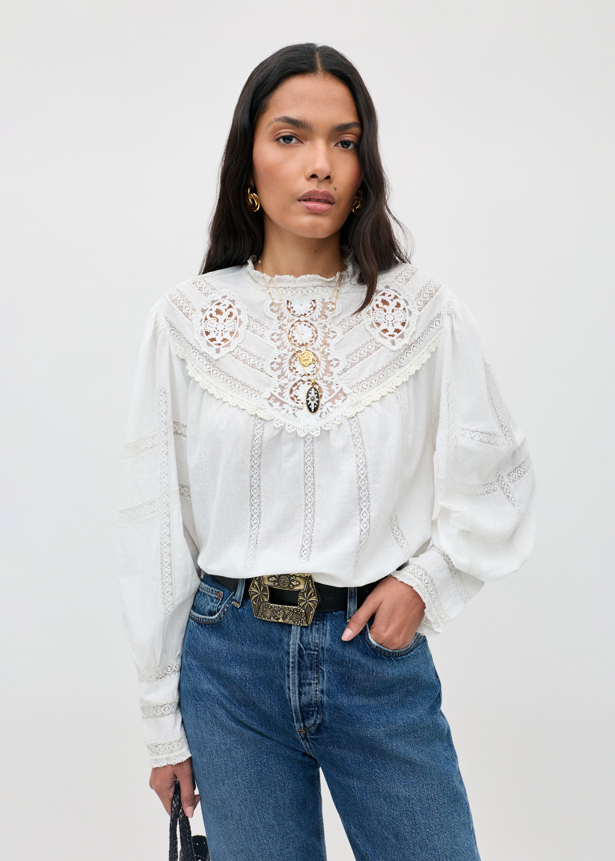 Rixo Tamzin Cotton Top - Cream
