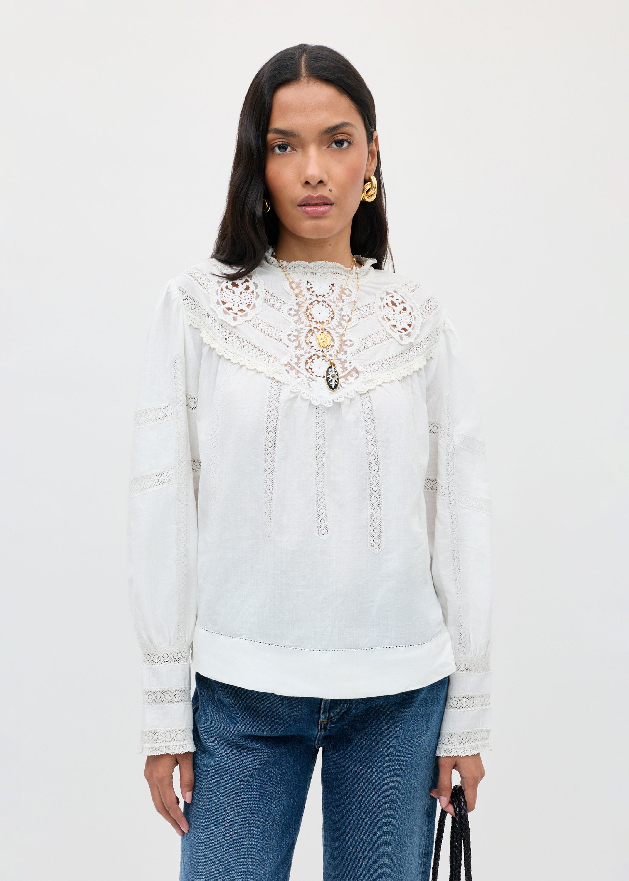 Rixo Tamzin Cotton Top - Cream