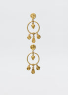 Rixo Thome drop earrings in 18-karat gold-plated brass with three swirl charms