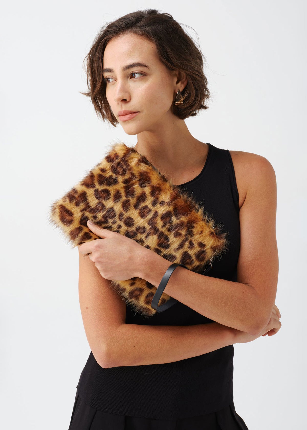 Helen Moore Clutch Bag with Wrist Strap - Leopard