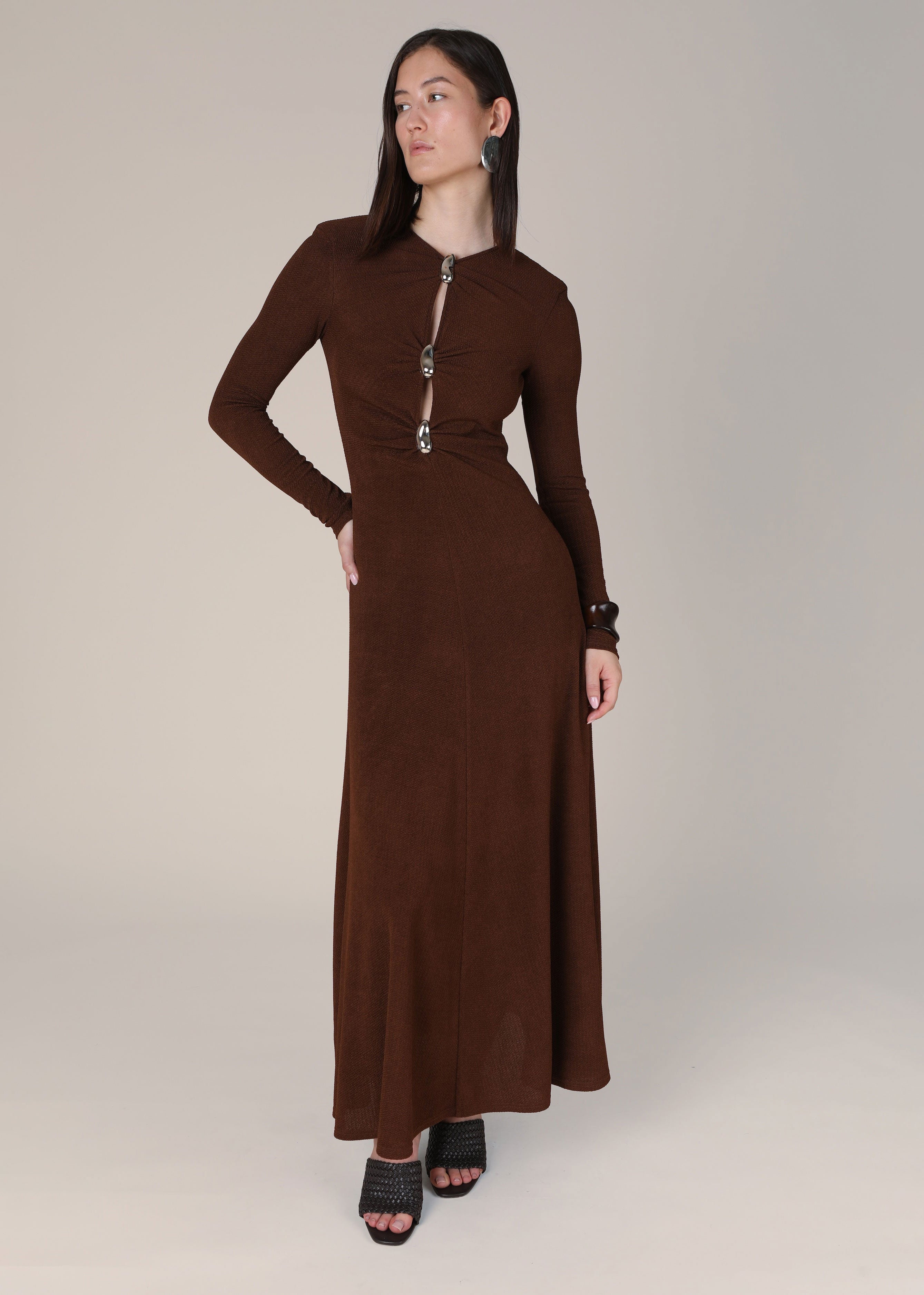 VI.VE.RE Hanna Fit And Flare Dress - Brown