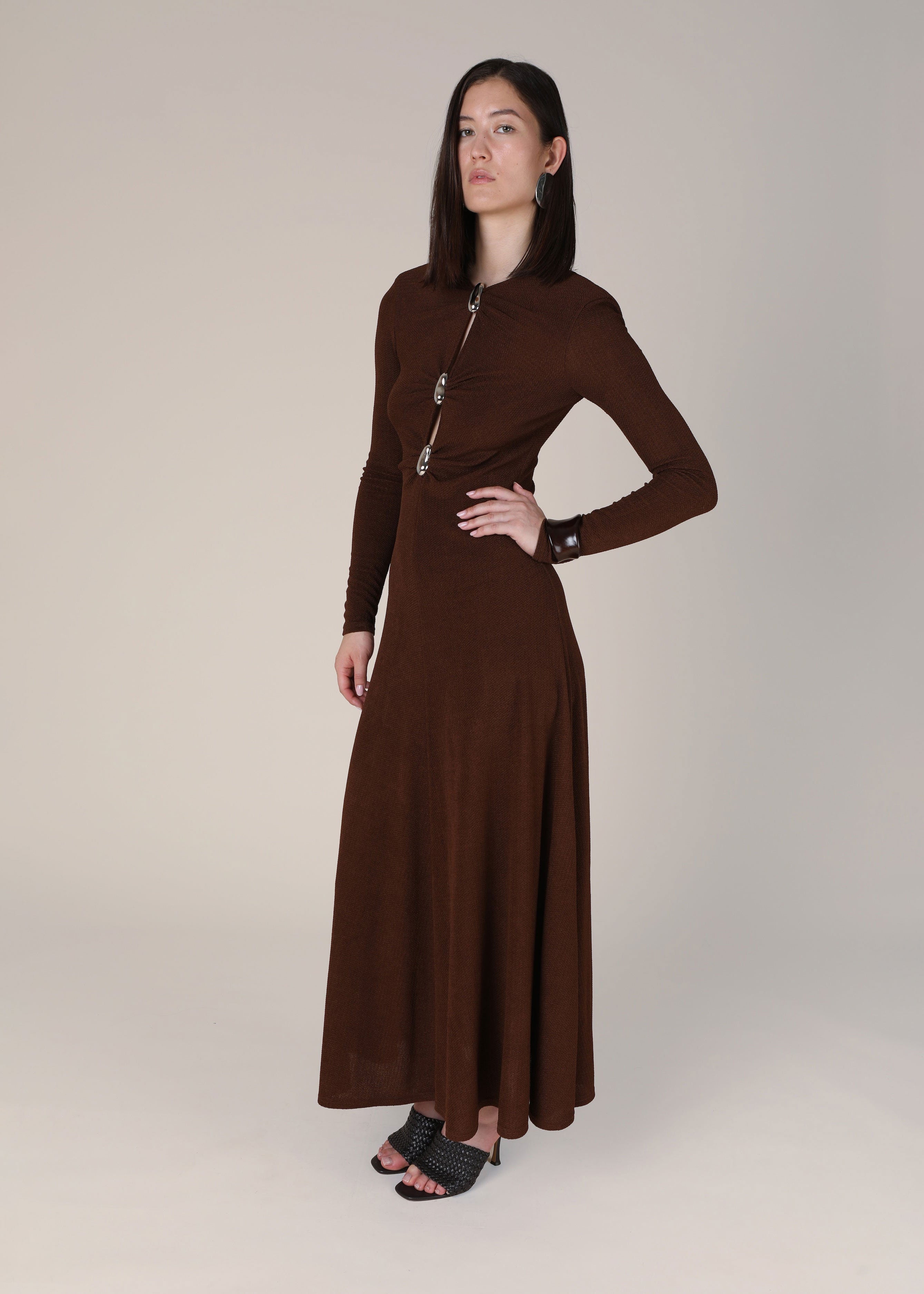 VI.VE.RE Hanna Fit And Flare Dress - Brown
