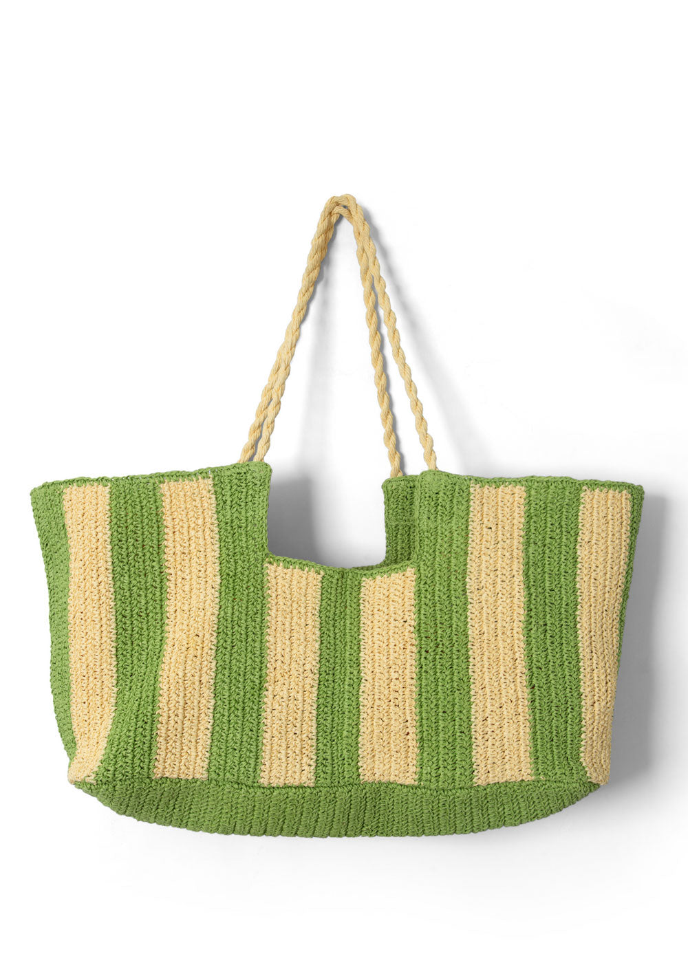 Damson Madder Orla Oversized Raffia Beach Bag - Apple Stripe