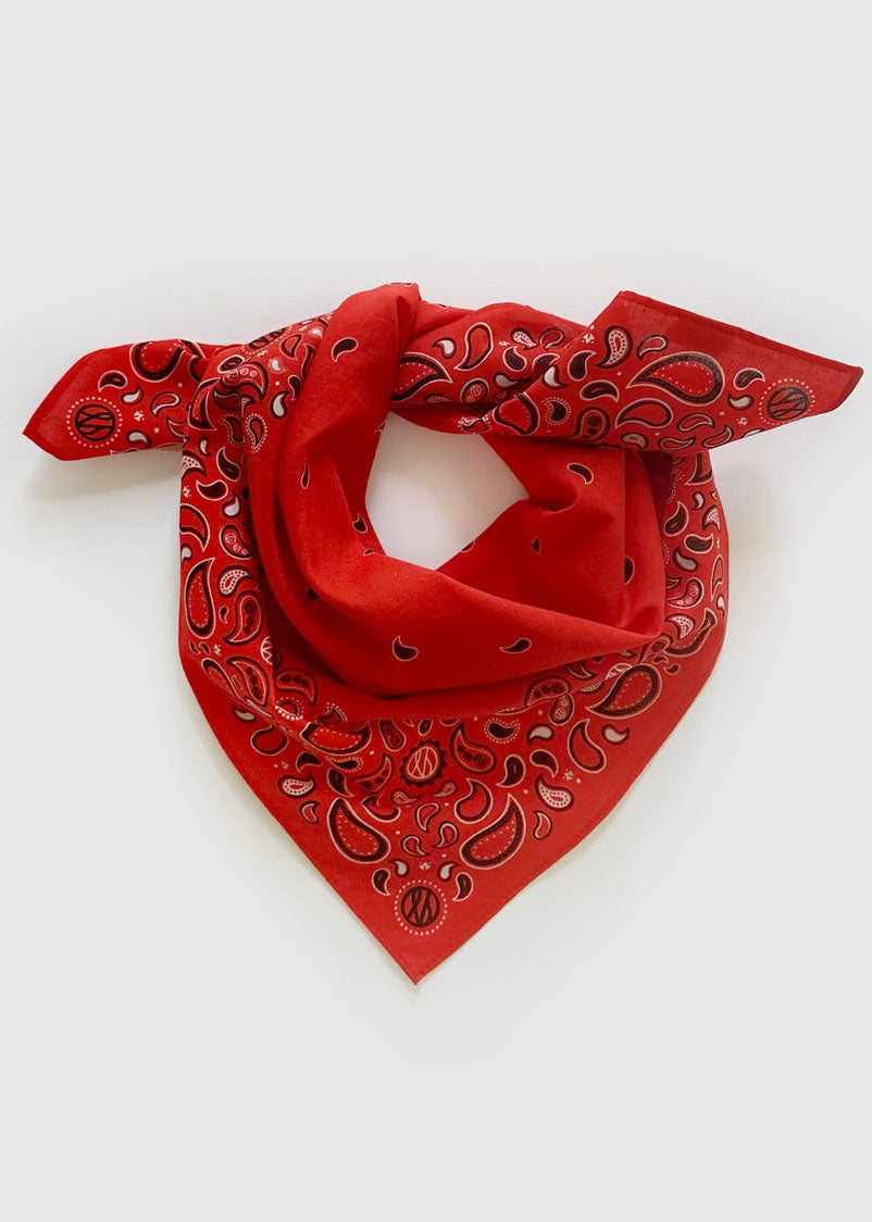 Lescarf Cotton Paisley Scarf - Red