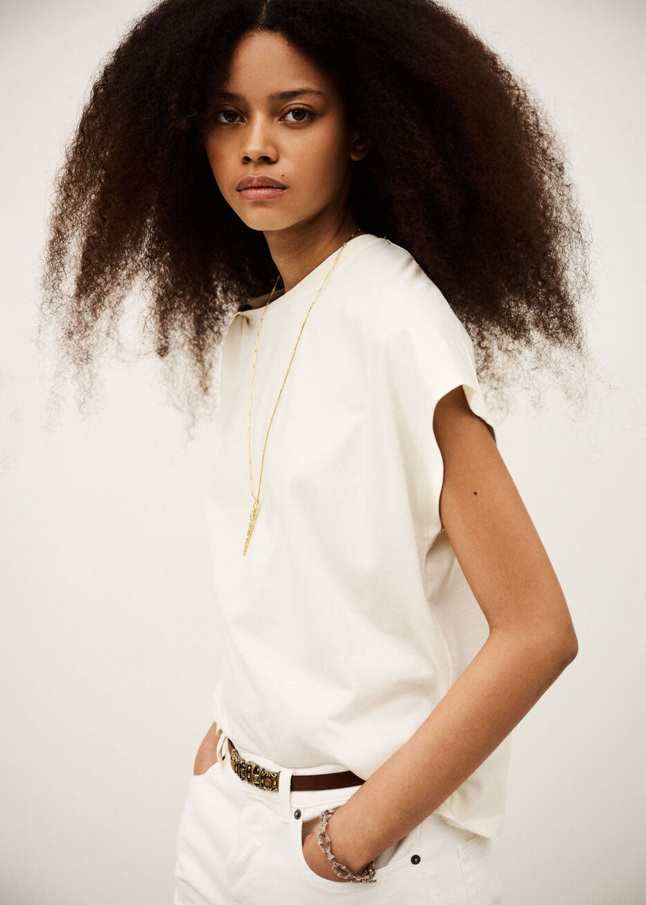 BA&SH Allia Short-Sleeved T-shirt - Ecru