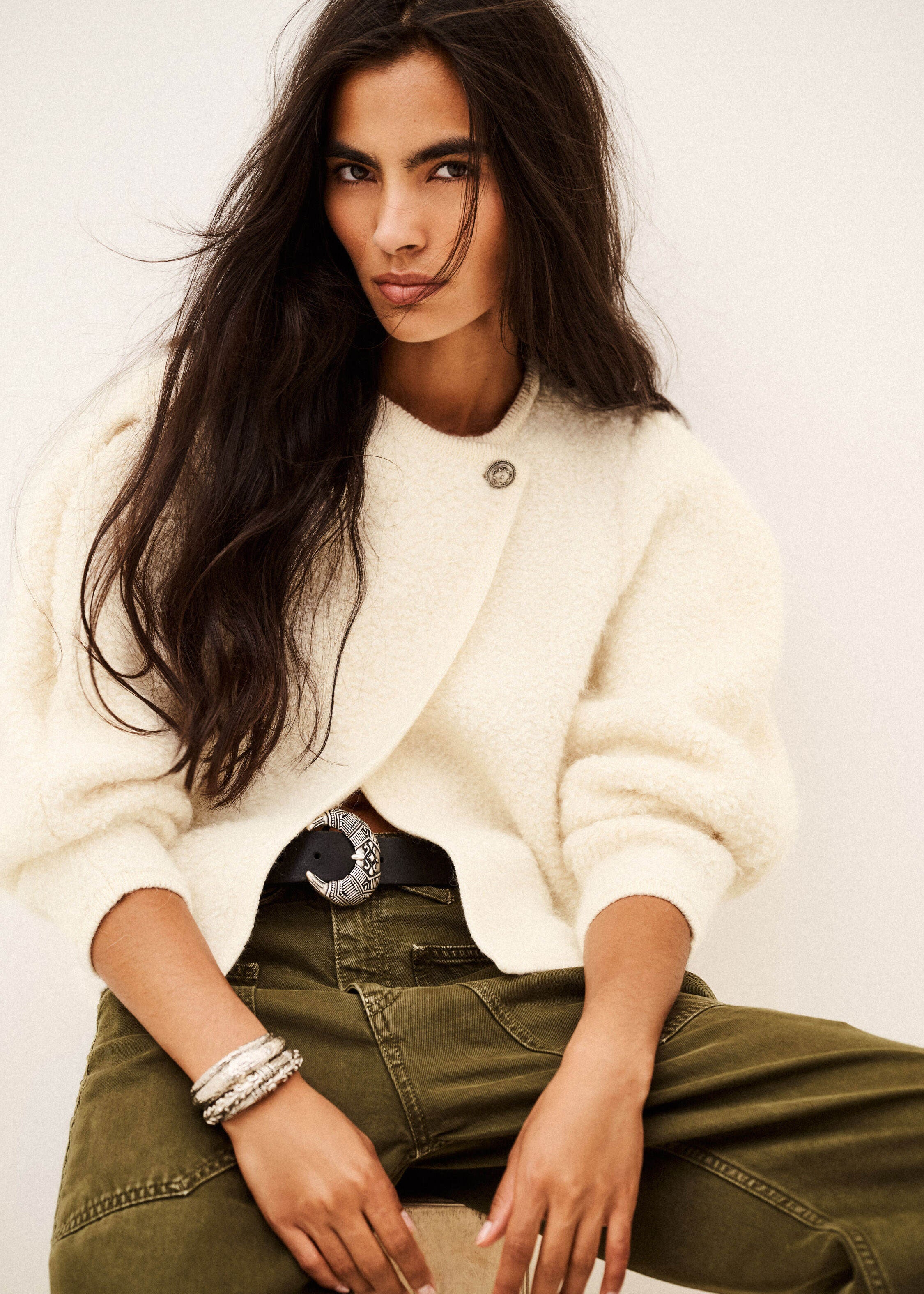 BA&SH Fida Knit Cardigan - Ecru