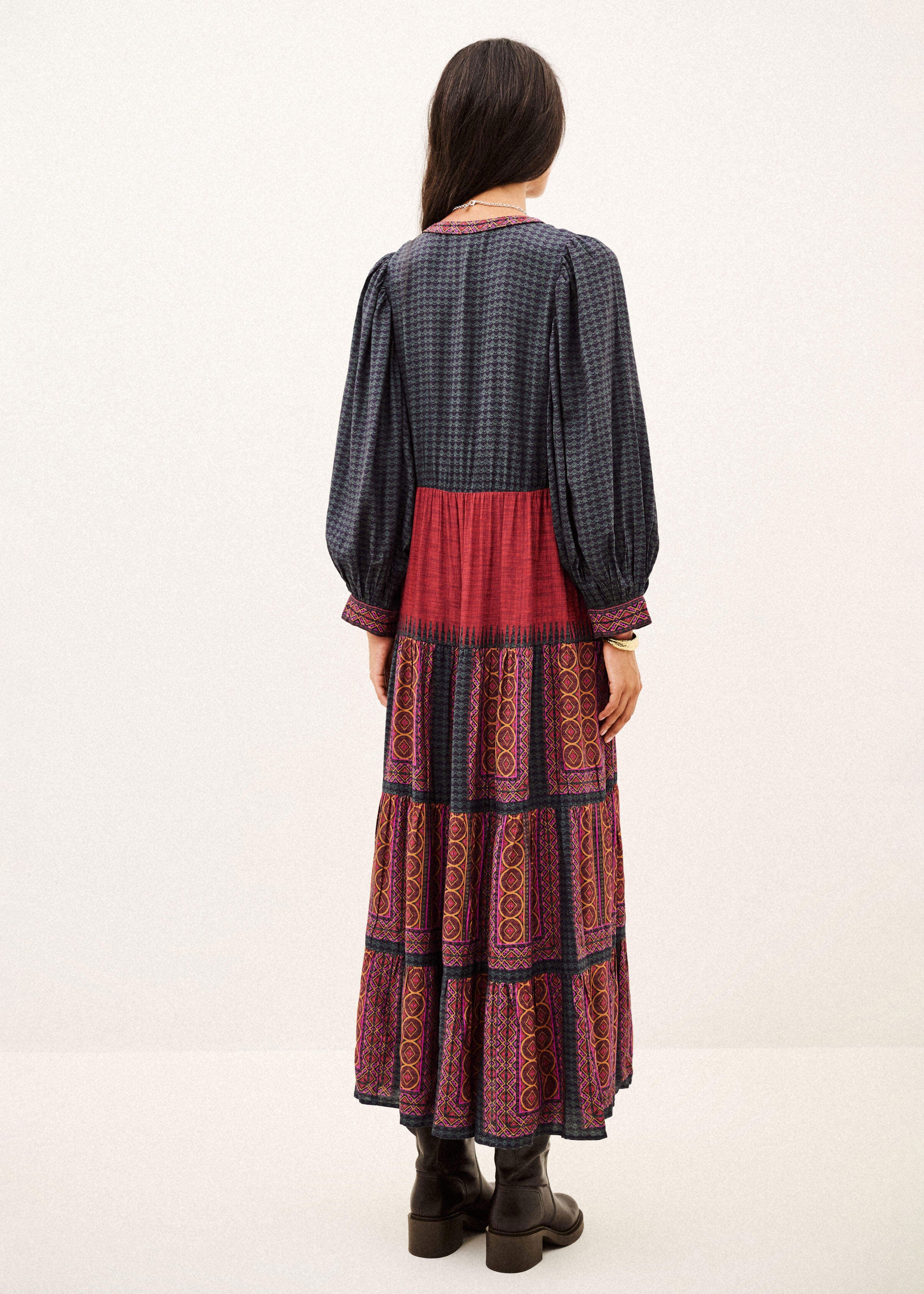 BA&SH Olly Red Patterned Dress