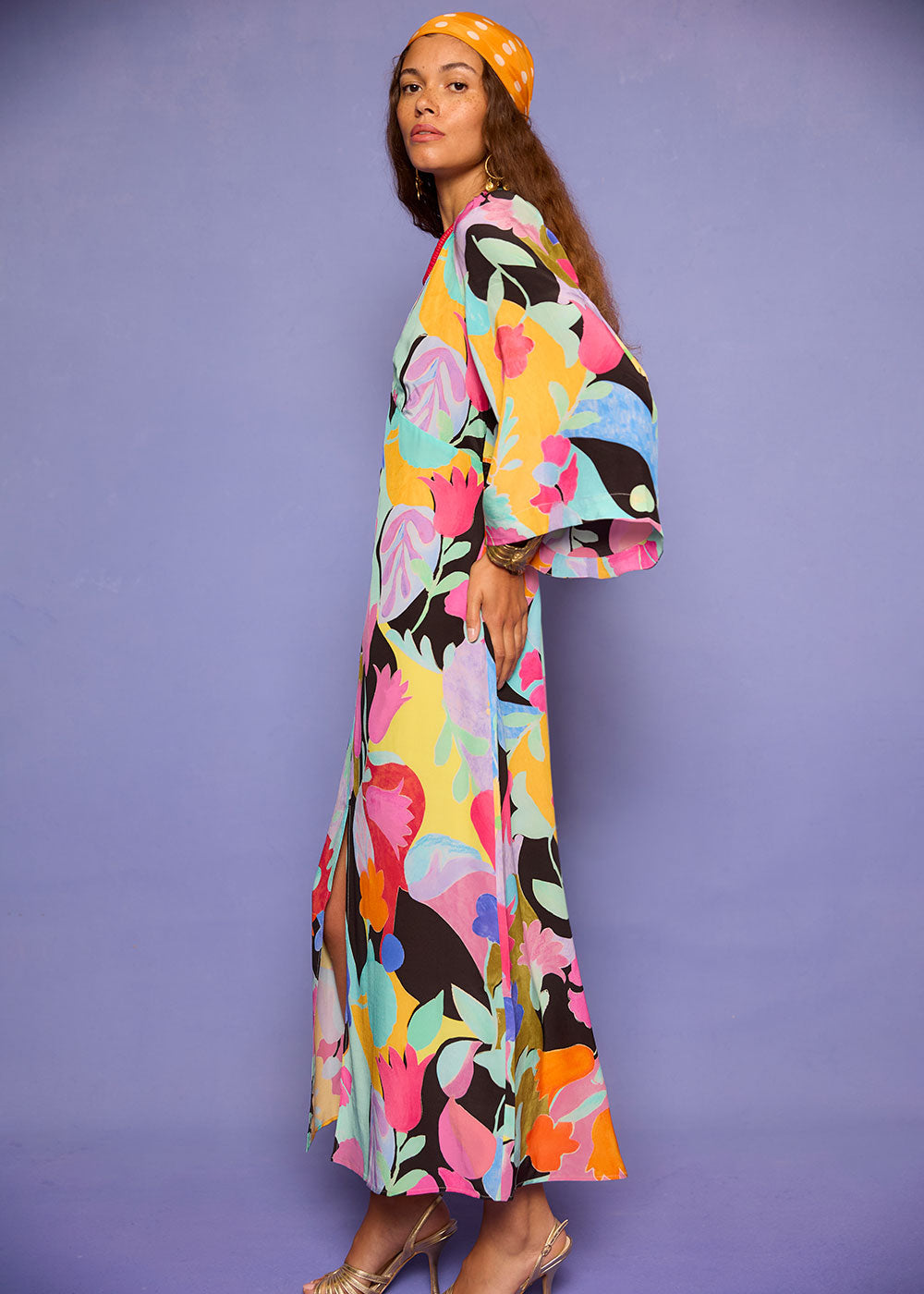 Dahlia Dress - Abstract Tulip Black – KitiCymru