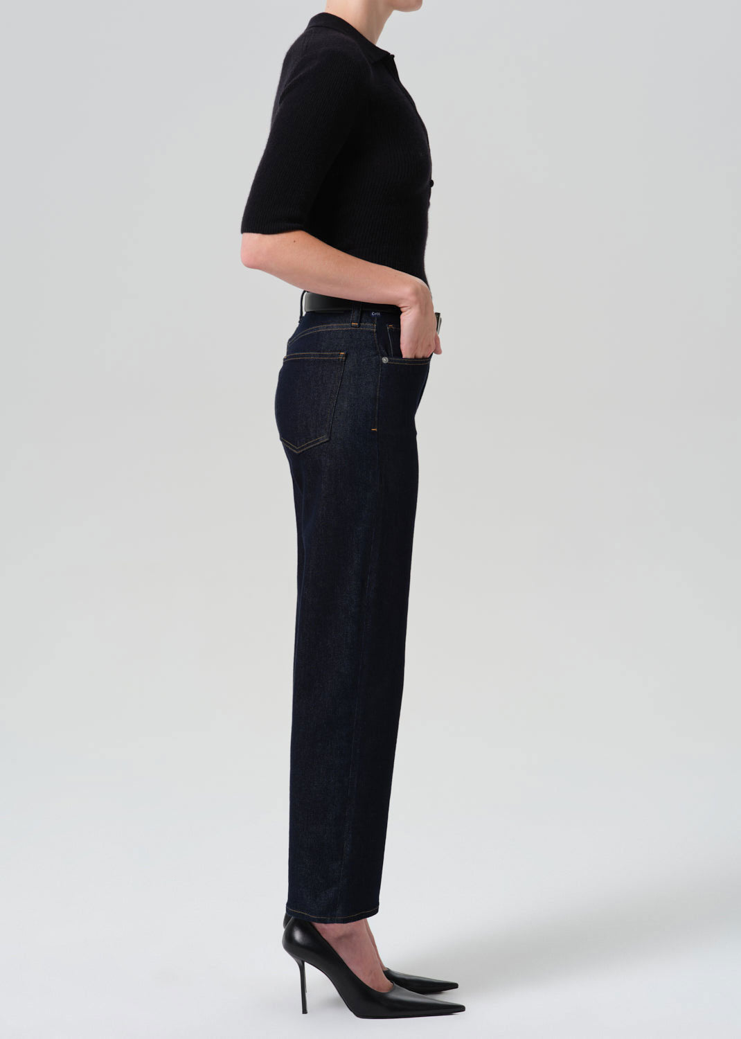 Citizens of Humanity Palma Straight Clean Hem Jeans - Inky Rinse