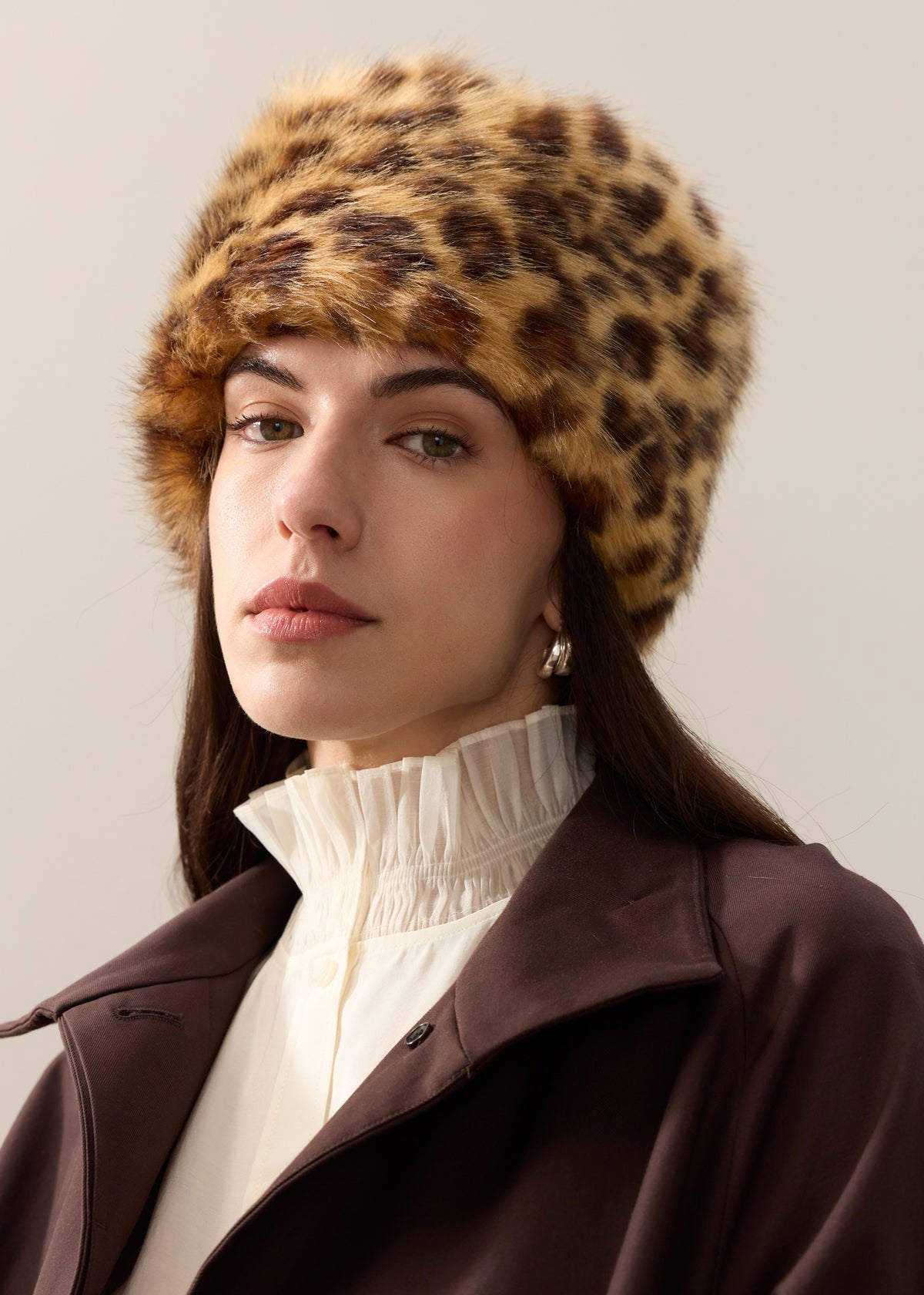Helen Moore Faux Fur Pillbox Hat - Leopard