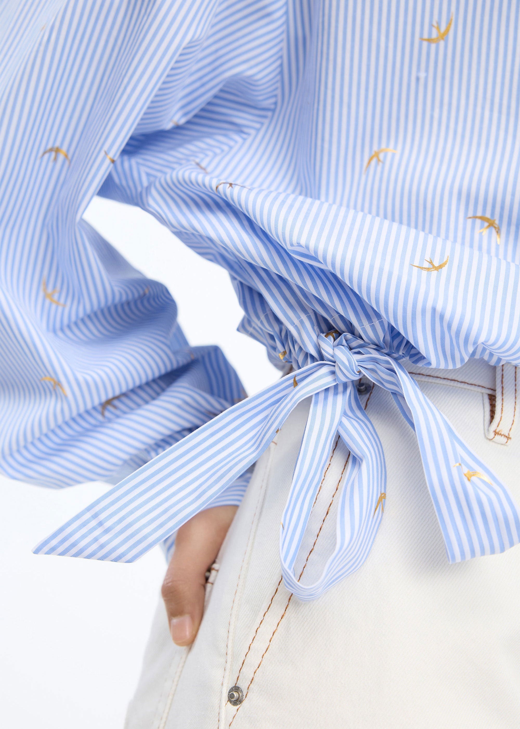 Munthe Sleeve detail with the tie cuff and balloon volume