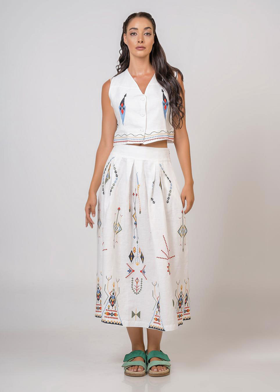 Aether Concept Embroidered Vest - White