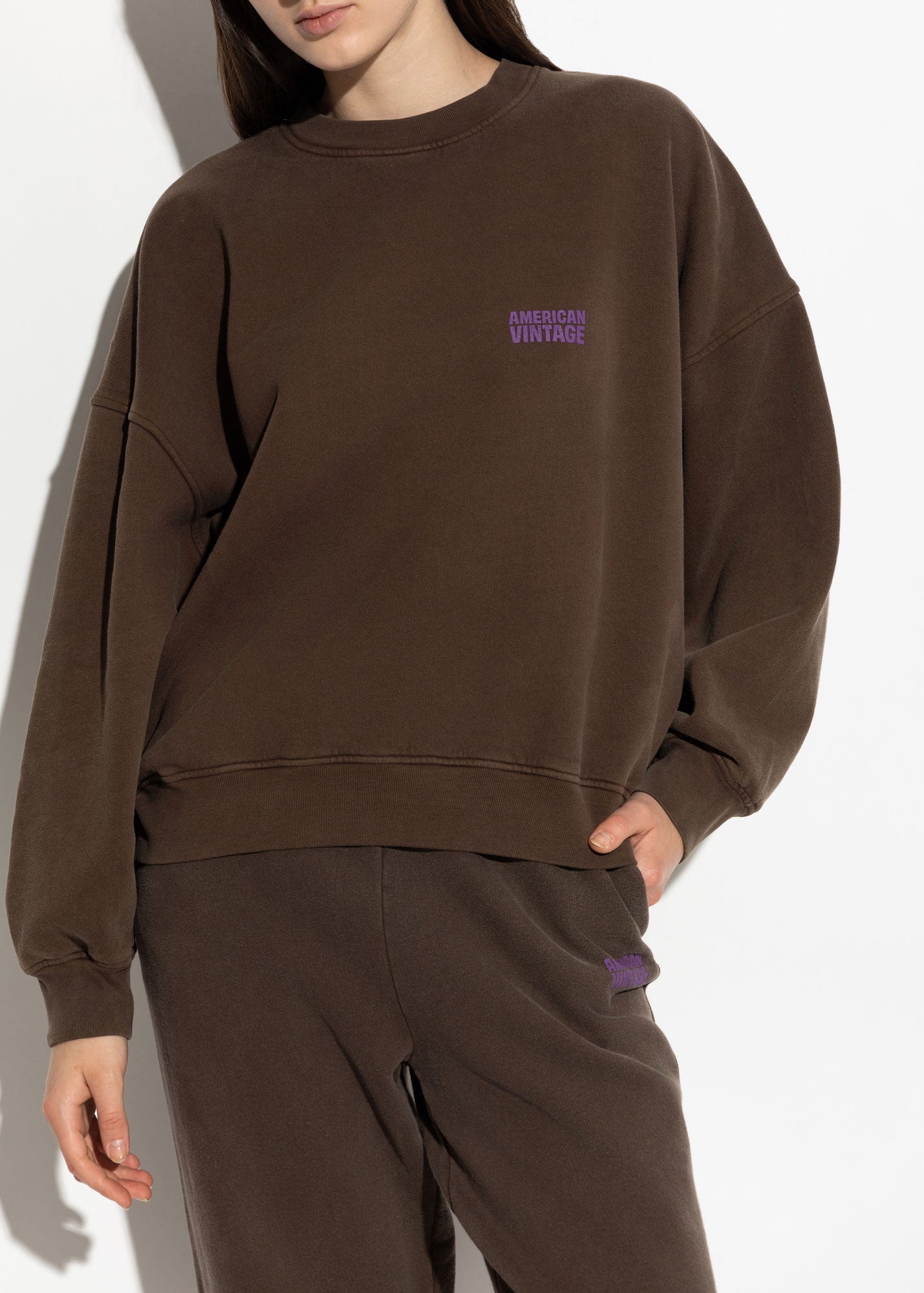 American Vintage Plizzy Sweatshirt - Vintage Chestnut