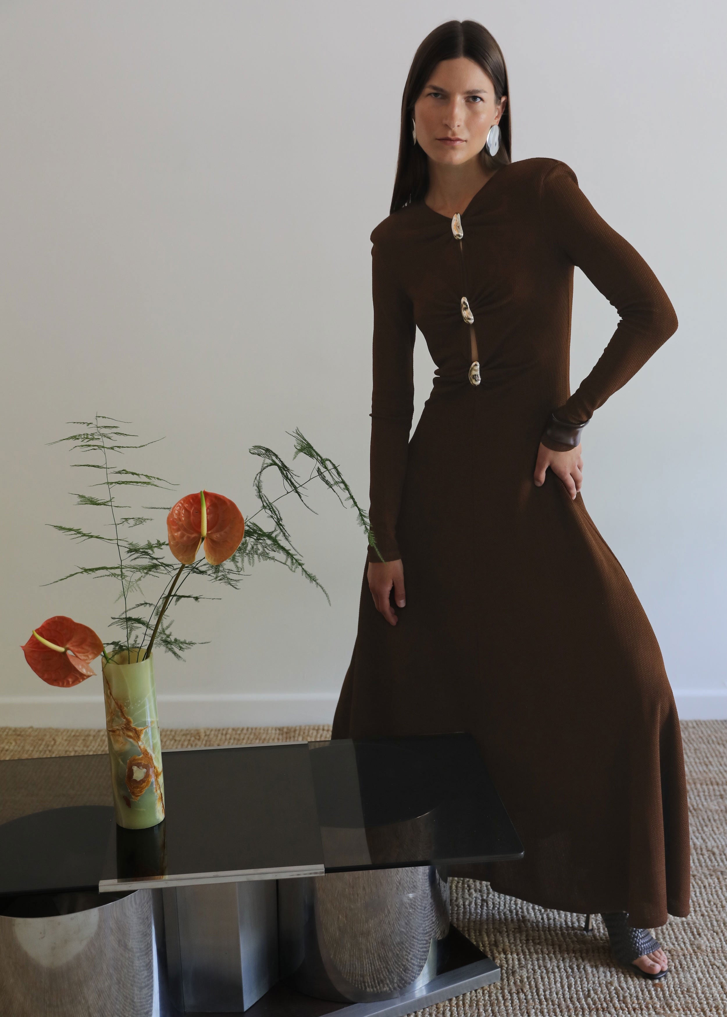 VI.VE.RE Hanna Fit And Flare Dress - Brown