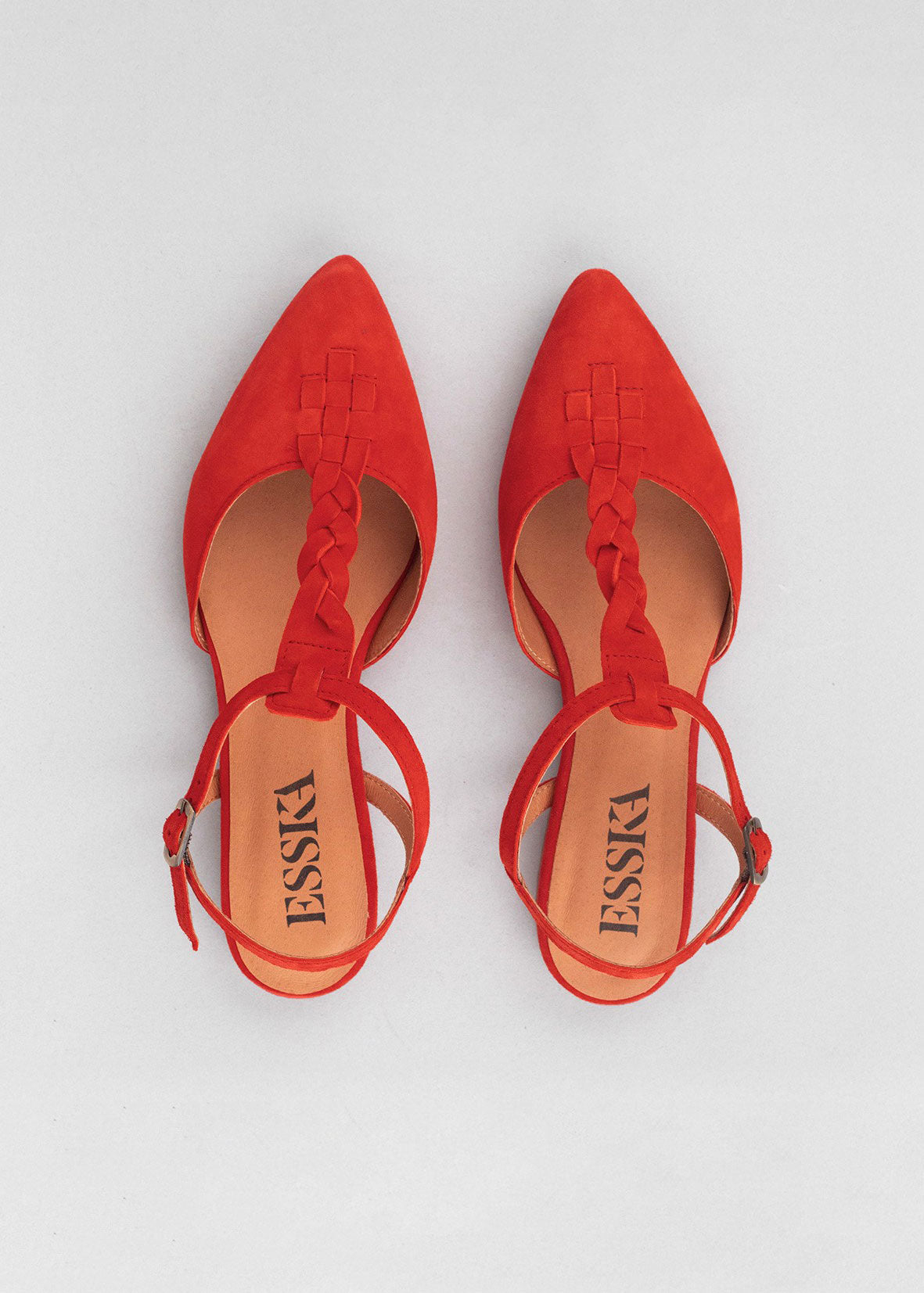 Esska Helena Red Suede T-Bar Shoe