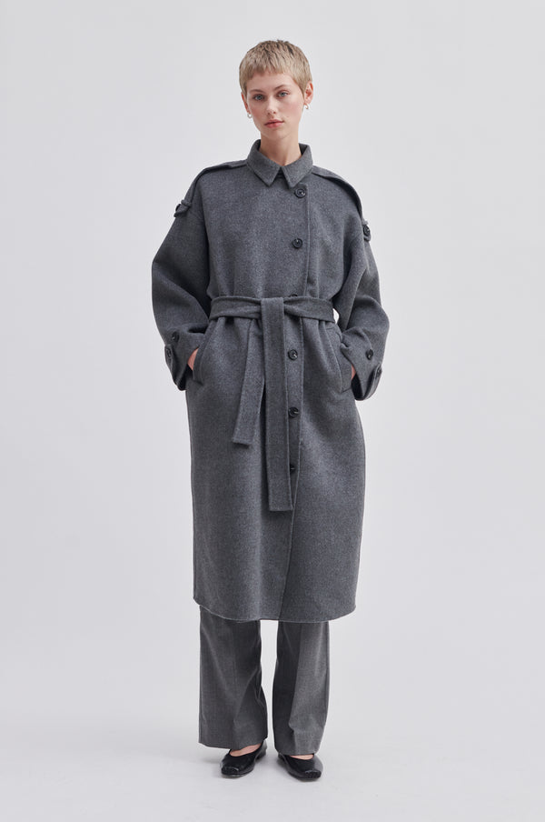 Second Female - Walance Coat - Dark Grey Melange