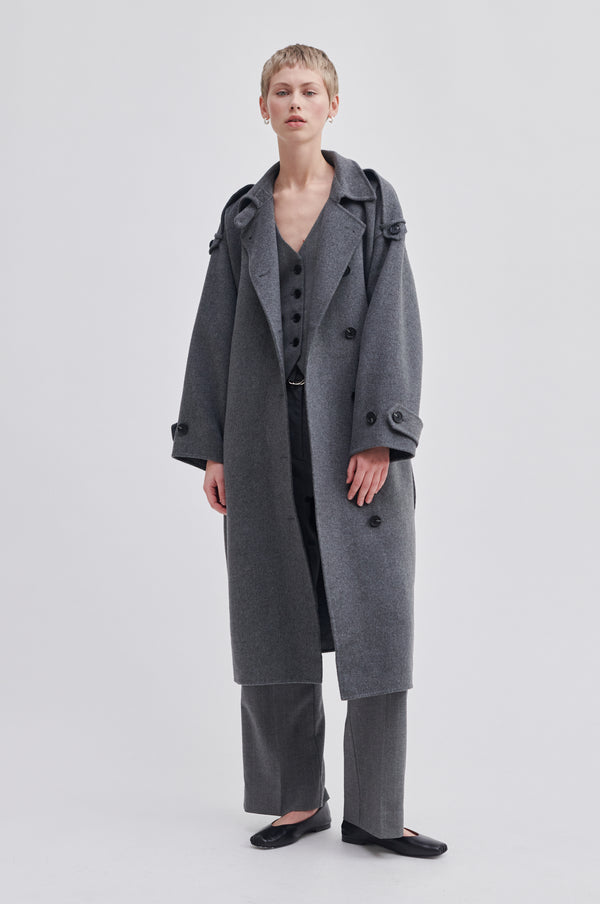 Second Female - Walance Coat - Dark Grey Melange