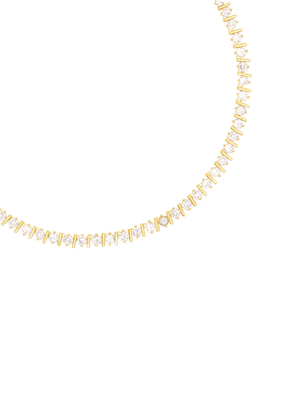 Talis Chains Straight Ridged Tennis Choker - White CZ