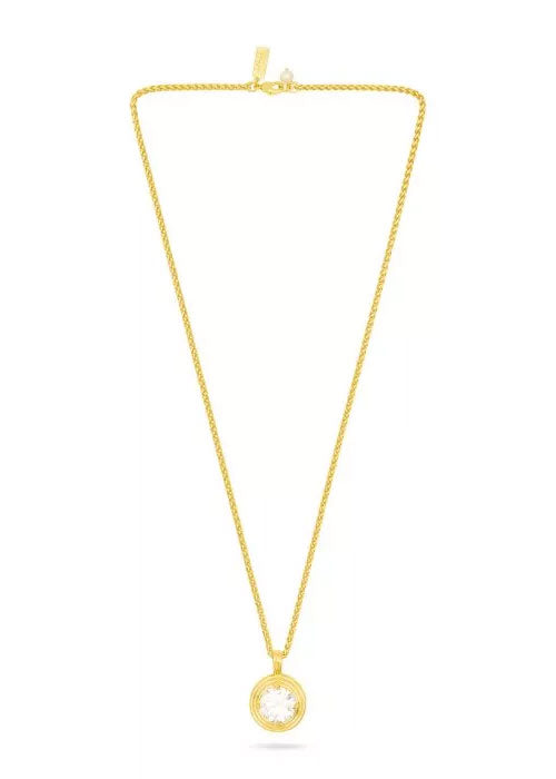 Talis Chains Halo Pendant Necklace- CZ