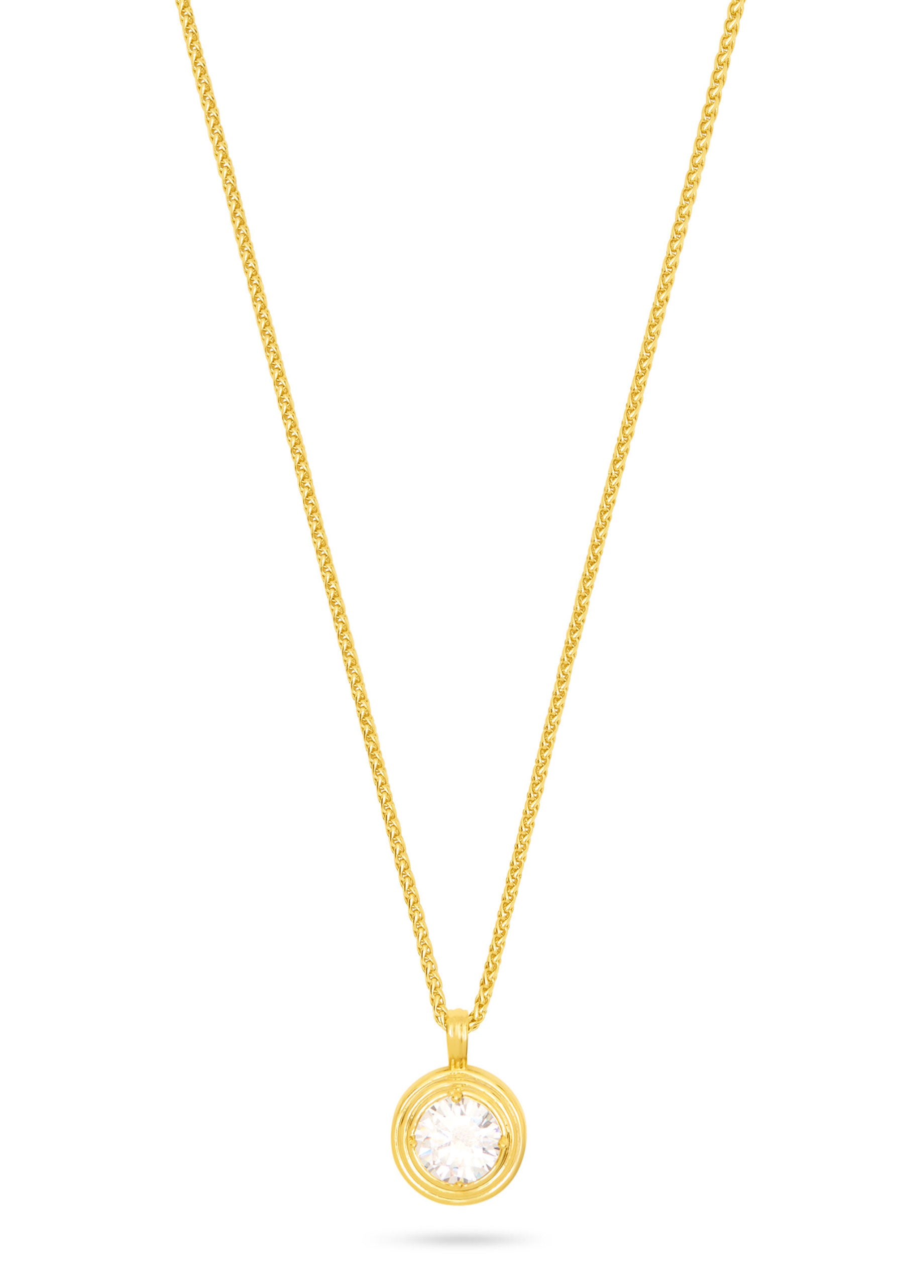 Talis Chains Halo Pendant Necklace- CZ