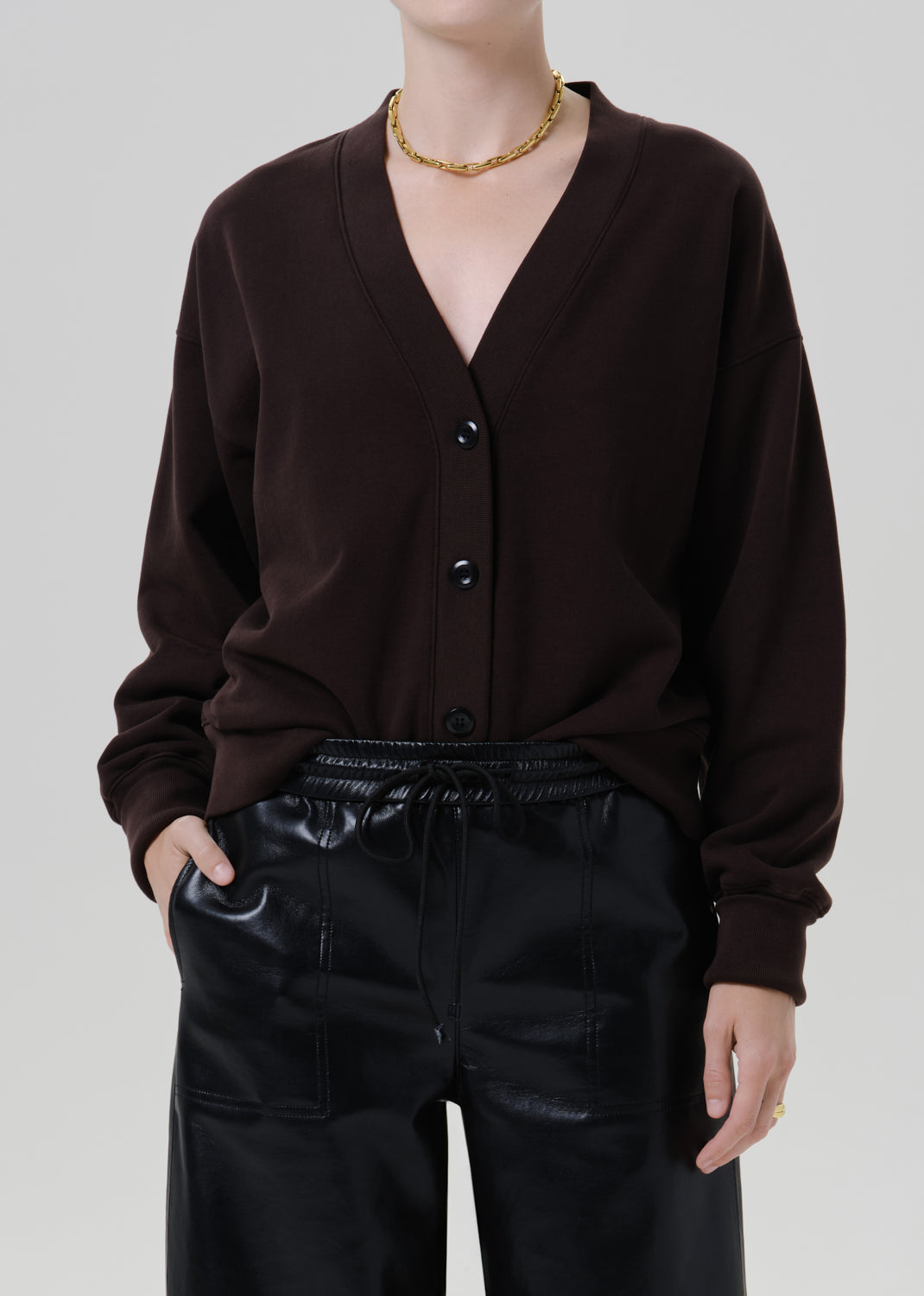 Citizens of Humanity Fleece Cardigan - Chocolate