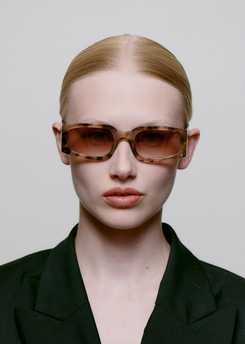 A. Kjaerbede Worn front-on by a model with the lenses on