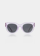 A. Kjaerbede Lilly sunglasses in lavender transparent, oversized round acetate frame